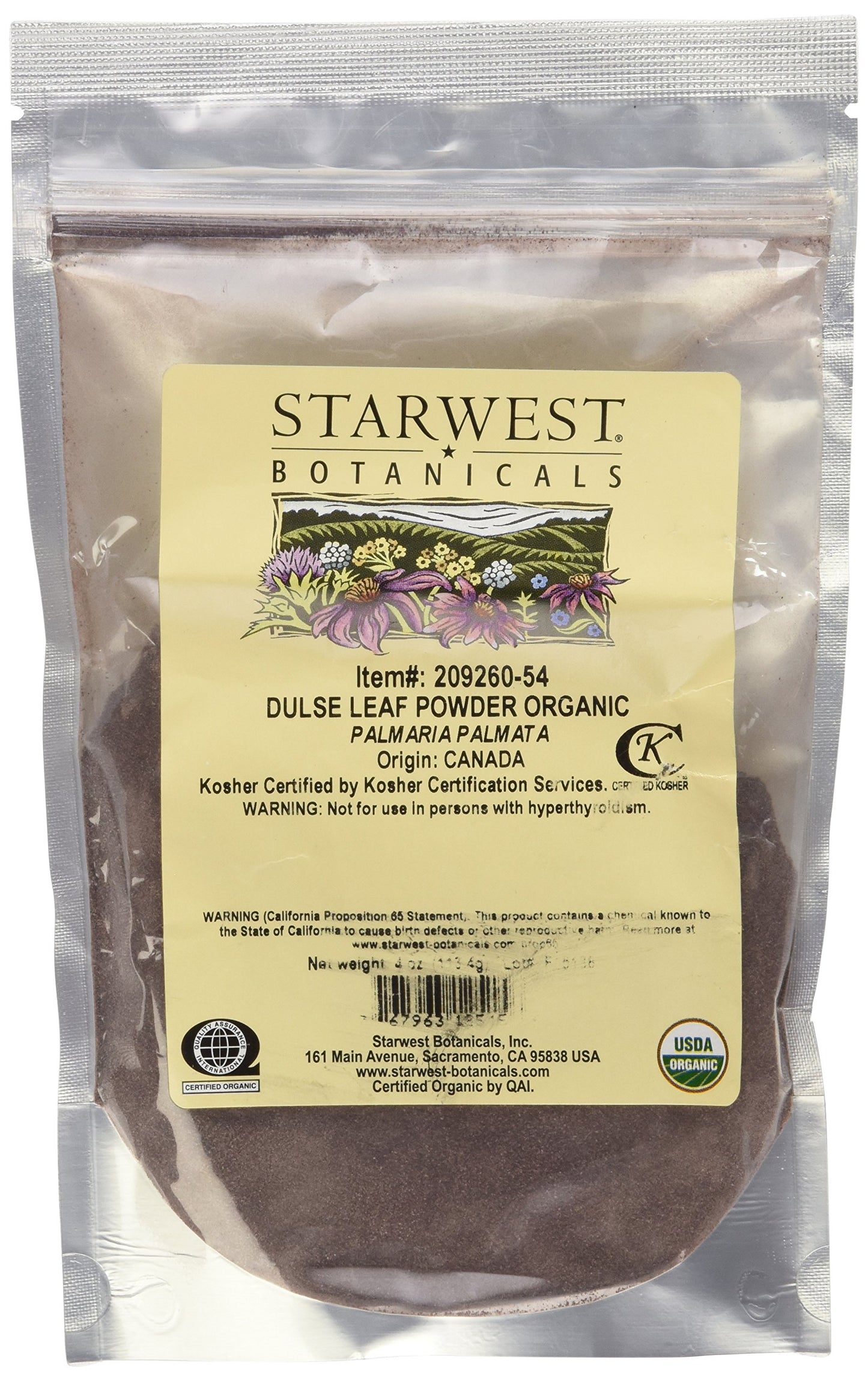 Starwest Botanicals Organic Dulse Leaf Powder 4 oz
