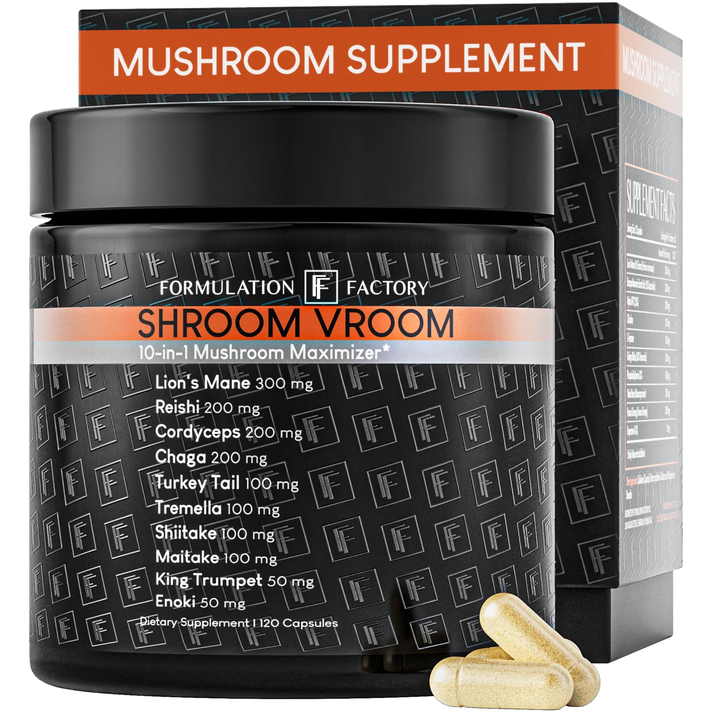 Formulation Factory Shroom Vroom 10-in-1 Mushroom Complex Capsule 120 Count
