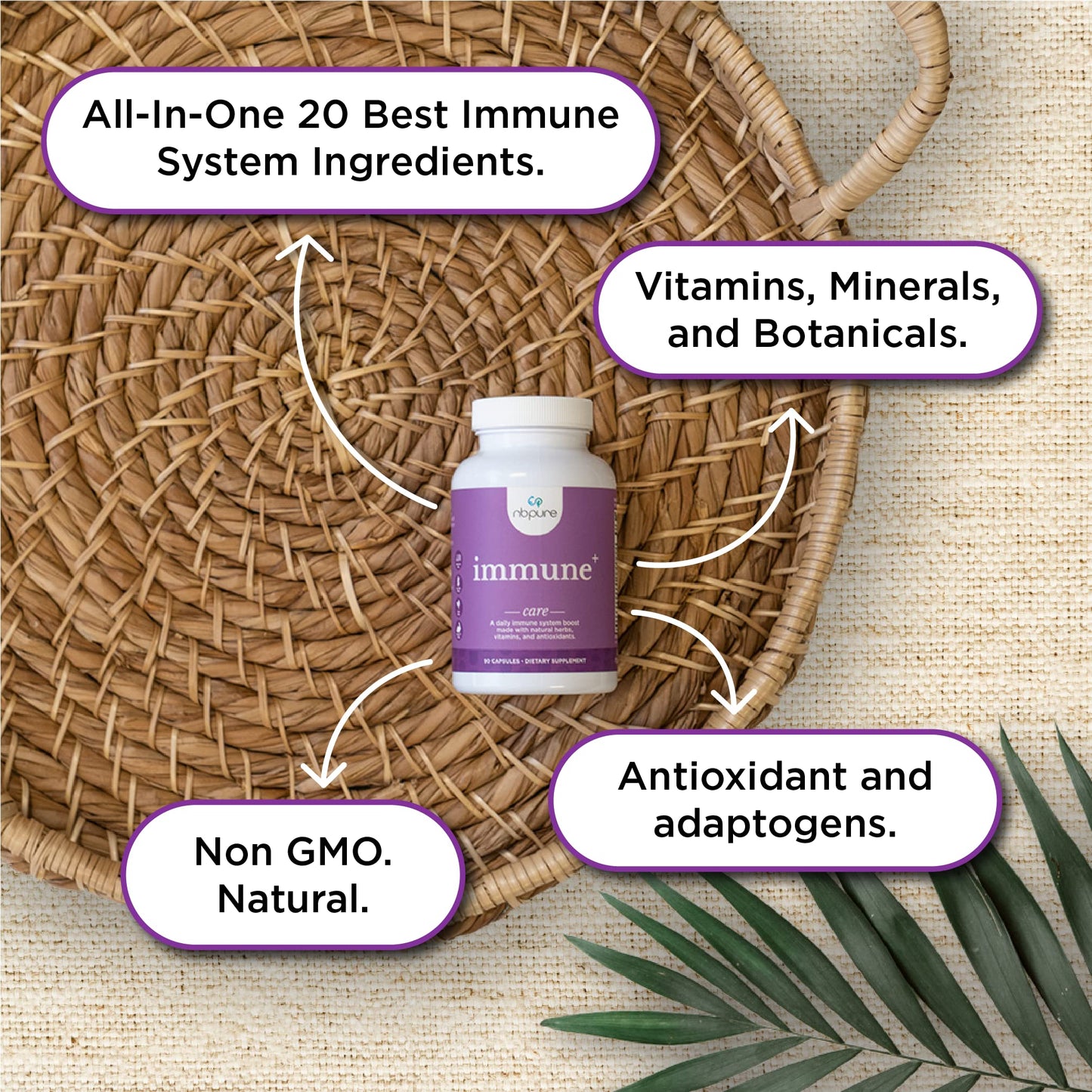 nbpure Immune+ Daily Immune System Supplement Caplets 90