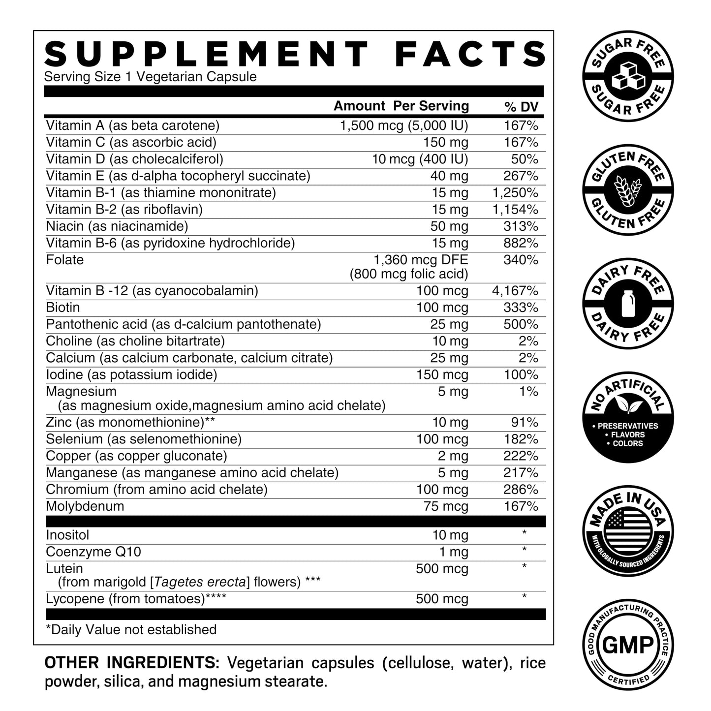 Dad Up Elite Multi Men’s Multivitamin Once Daily Formula with Lutein, CoQ10 & Lycopene for Energy, Immune & Heart Support, Men's Health, 60 Vegetarian Capsules
