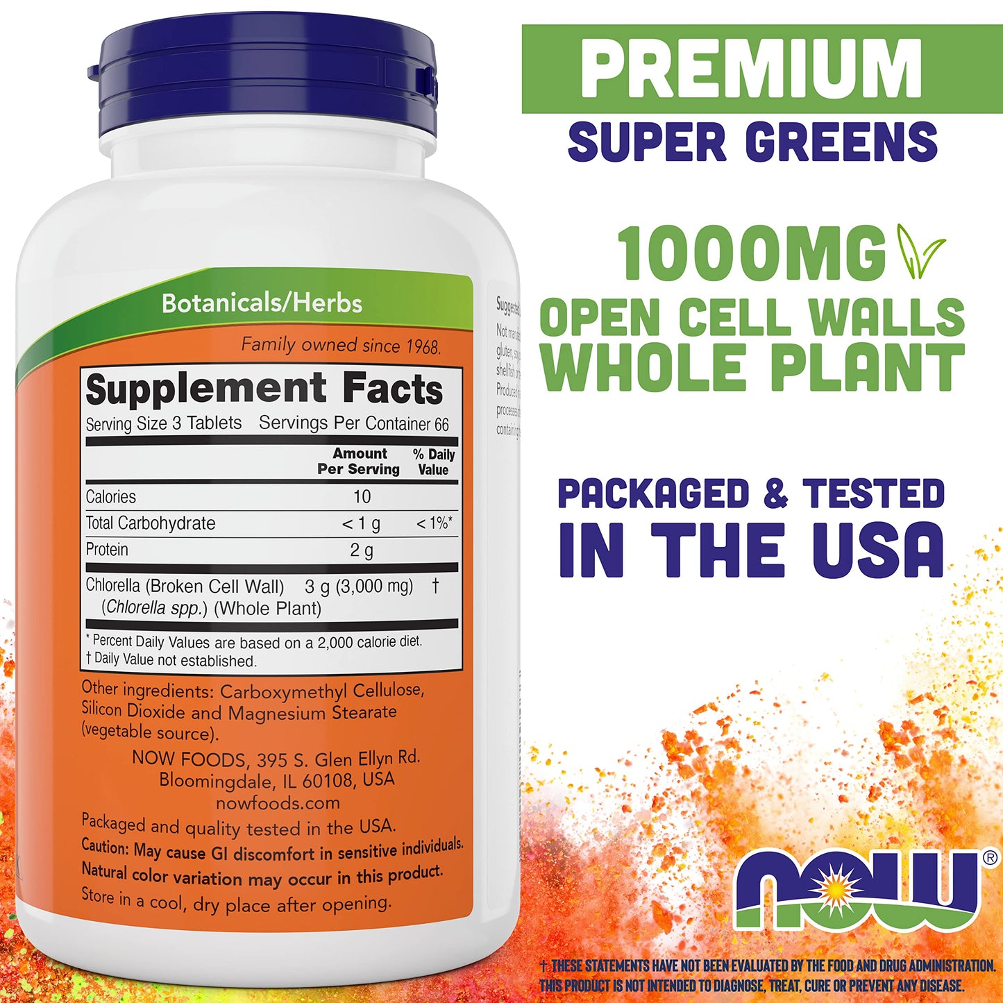 NOW Foods Chlorella 1000mg Tablets 400 Count