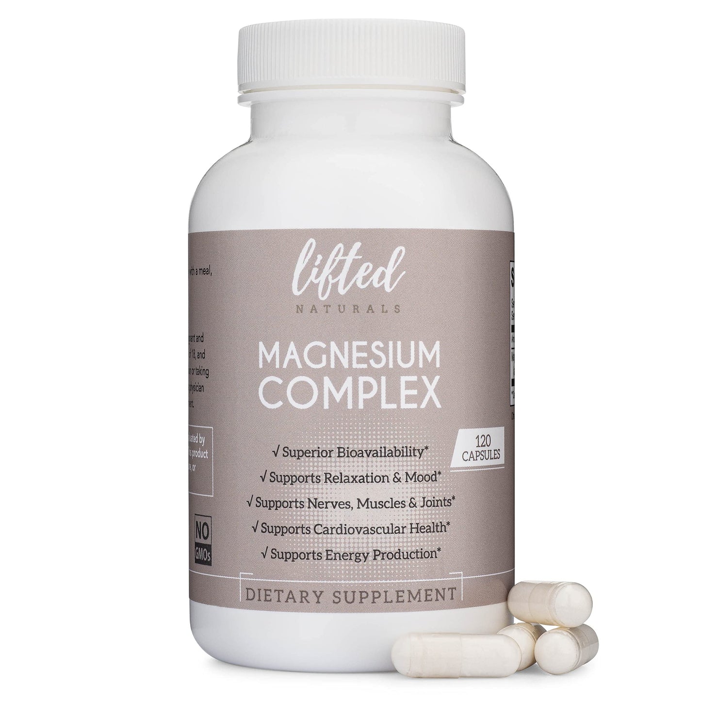 Lifted Naturals Magnesium Complex Capsules, 120 Count