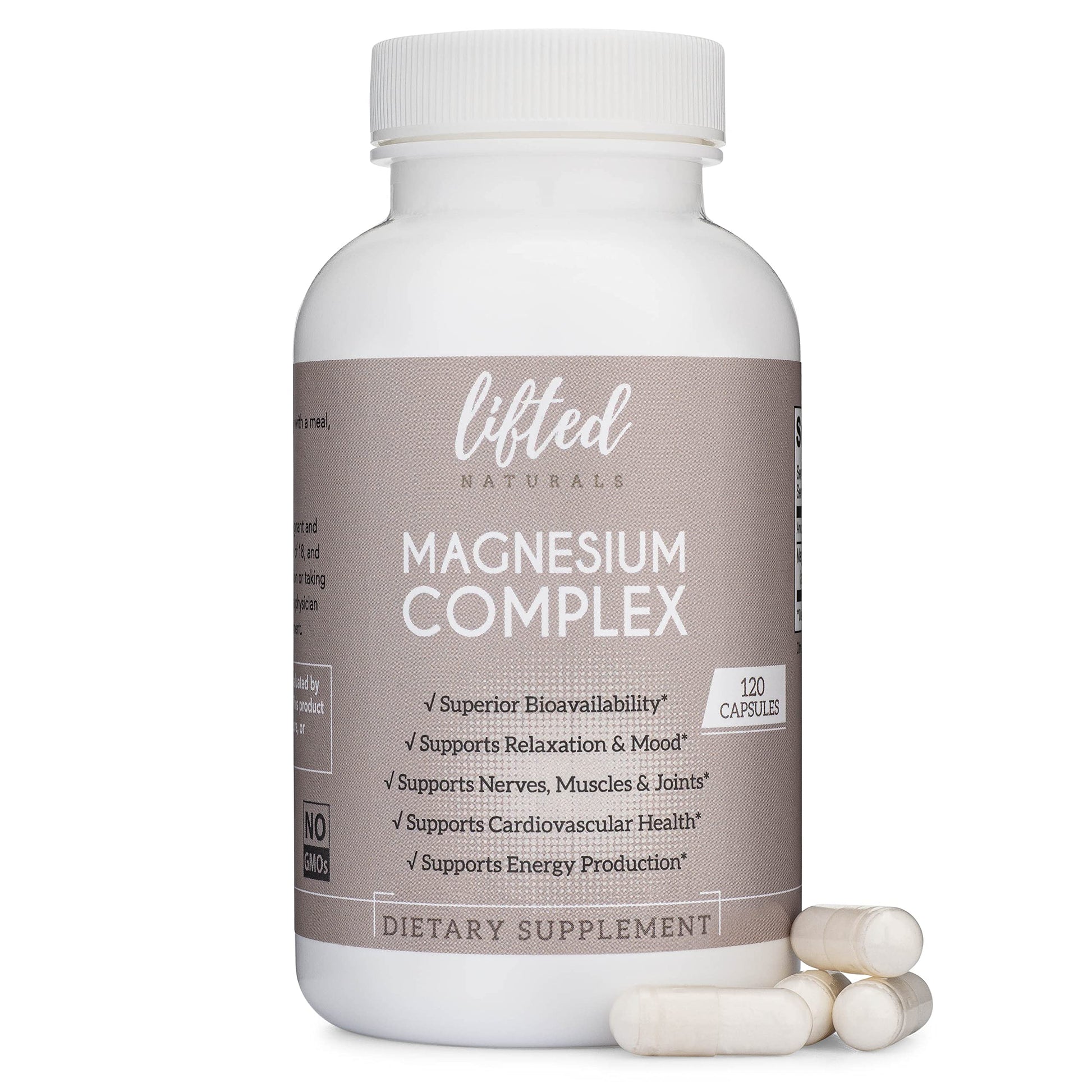 Lifted Naturals Magnesium Complex Capsules, 120 Count