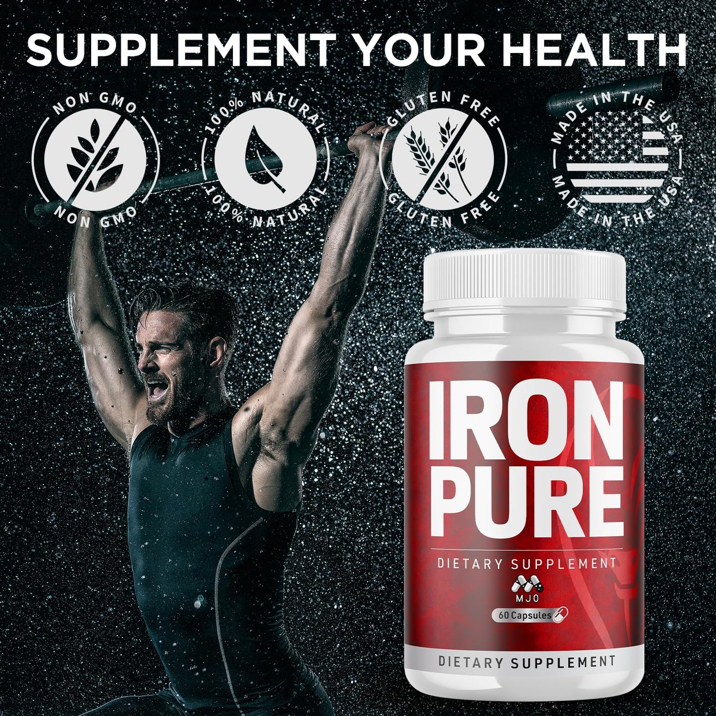MJO Iron Pure Capsules, 180 Capsules