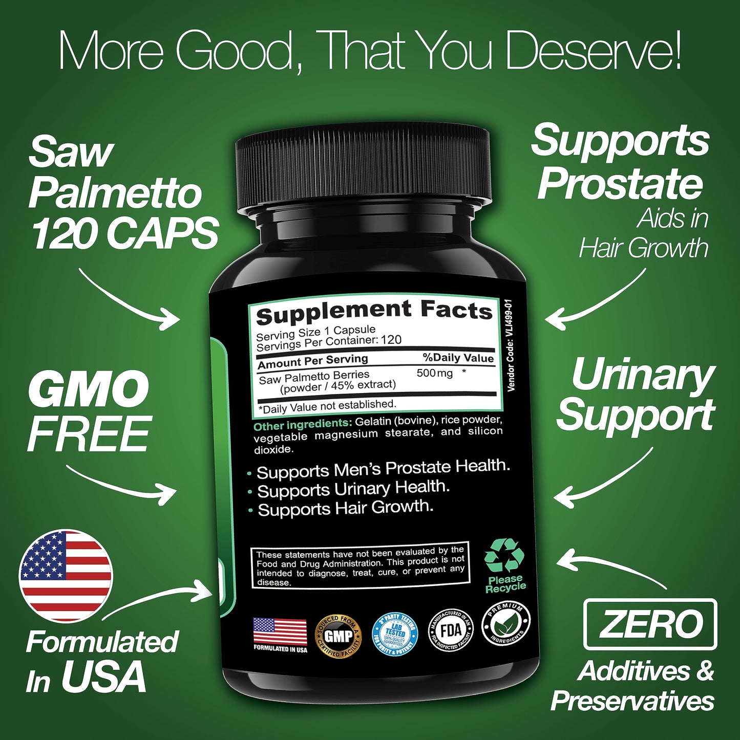 Saint Mingiano Men's Prostate Health Supplement Capsules 120 Count
