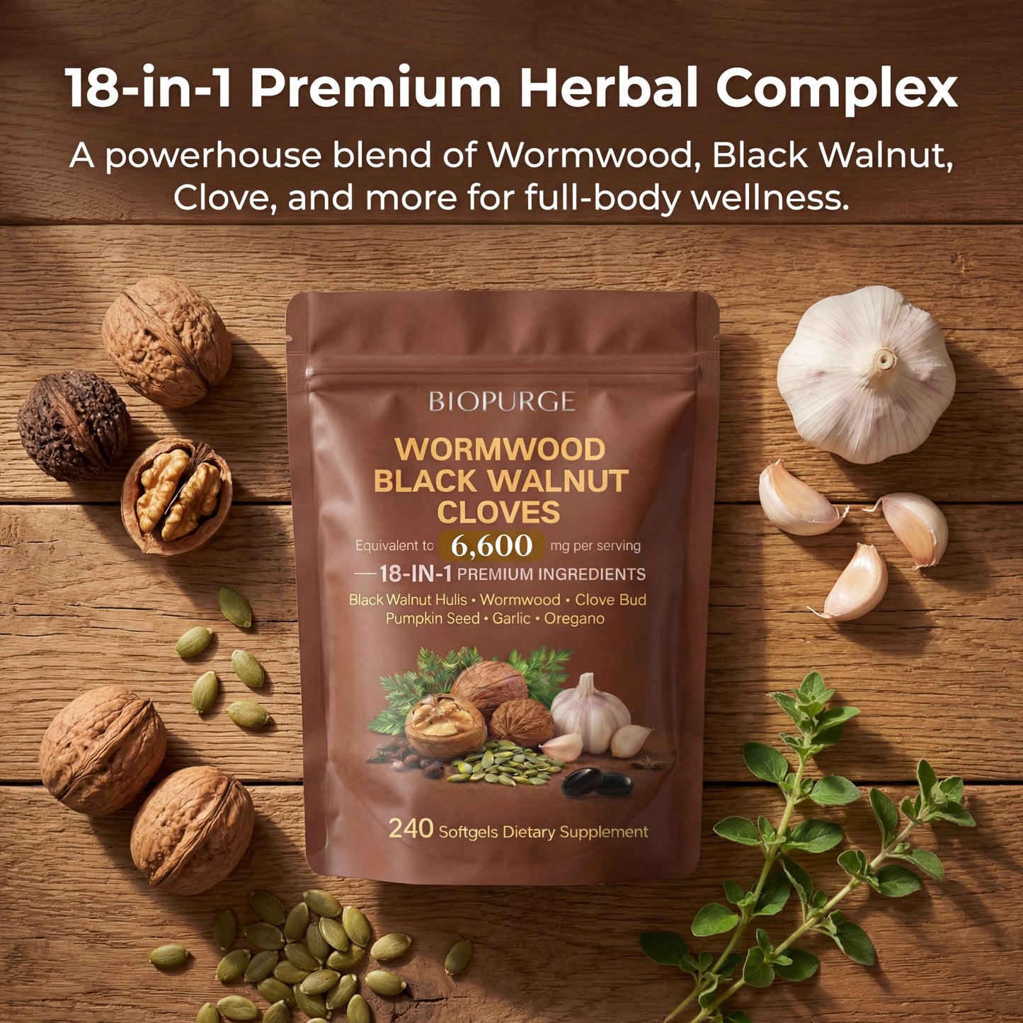 JYGOEX BIOPURGE Wormwood Black Walnut Softgels, 240