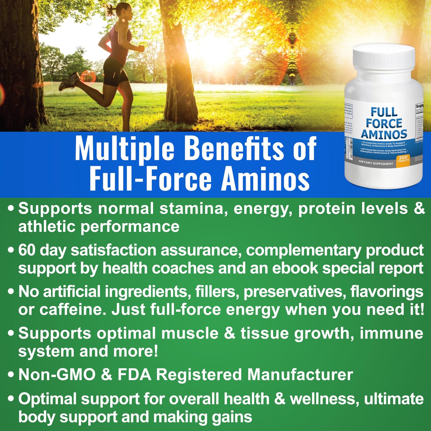 Kidney Restore Full Force Amino Acid Supplement Tablet 200 Count