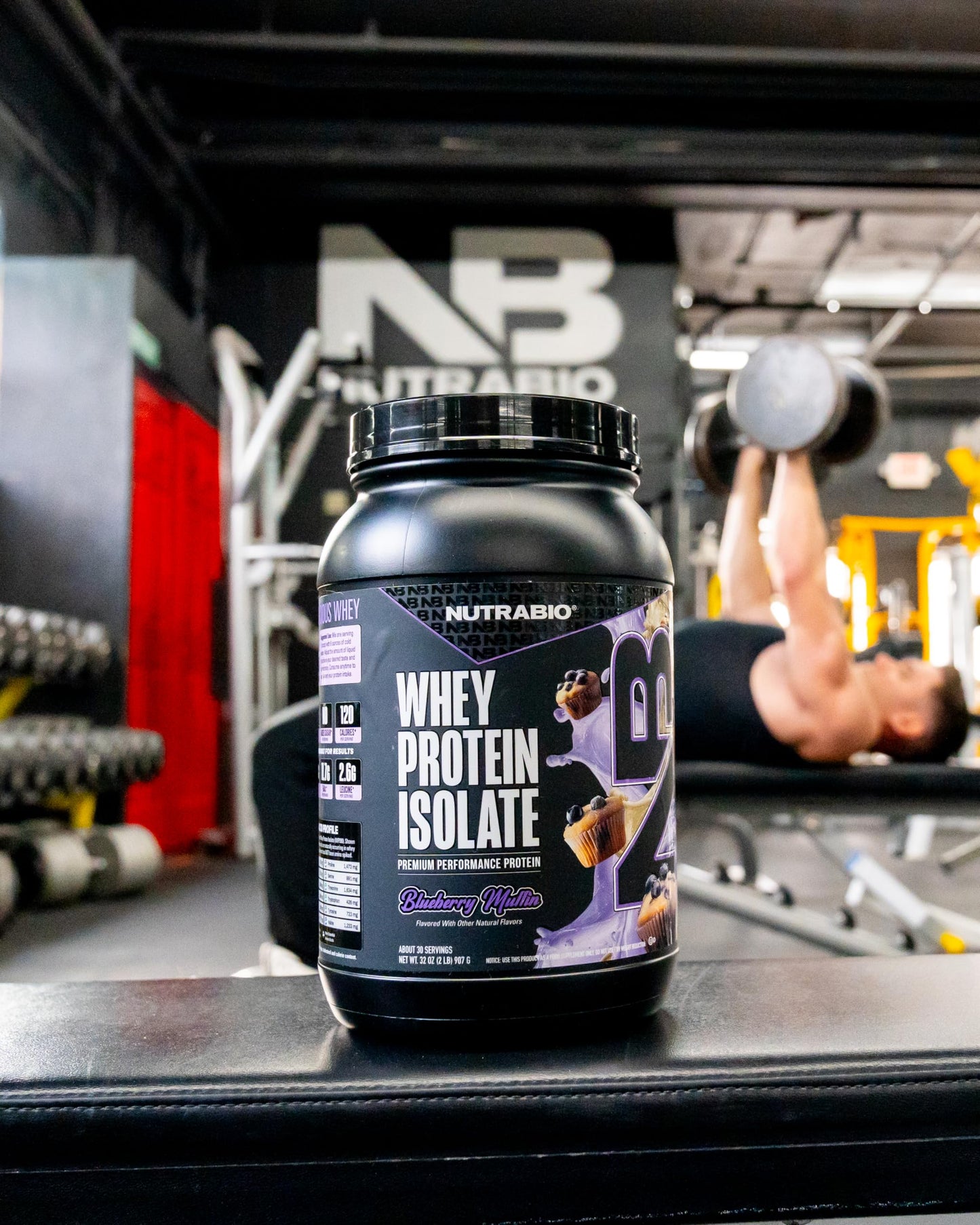 NutraBio 100% Whey Protein Isolate Protein Powder, Blueberry Muffin, 32 Servings