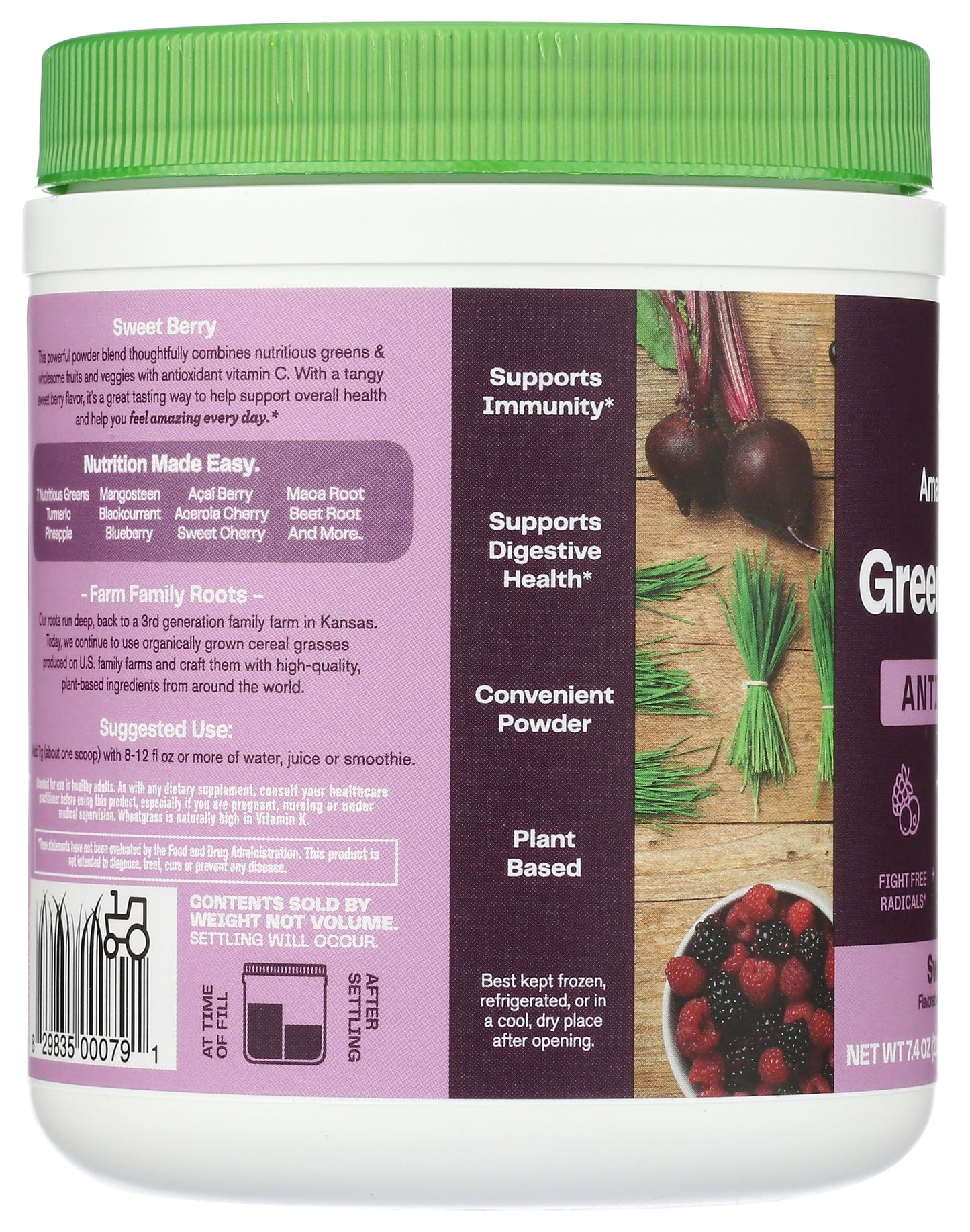 Amazing Grass Sweet Berry Antioxidant Superfood Powder 7.4 Ounce