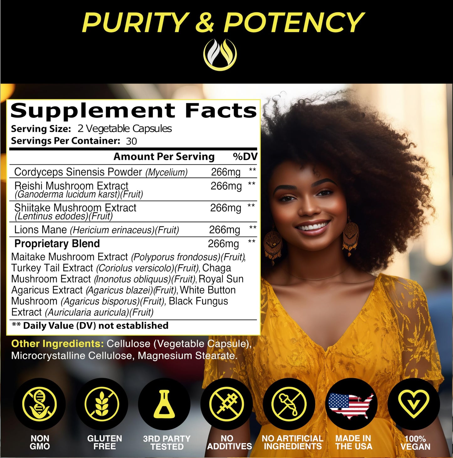 The Enclare Nutrition Mushroom Supplement for Immune Support, Energy, Nootropic Brain with Lions Mane, Reishi, Turkey Tail, Cordyceps, Chaga, Maitake, Shiitake, Agaricus Capsule 360 Count