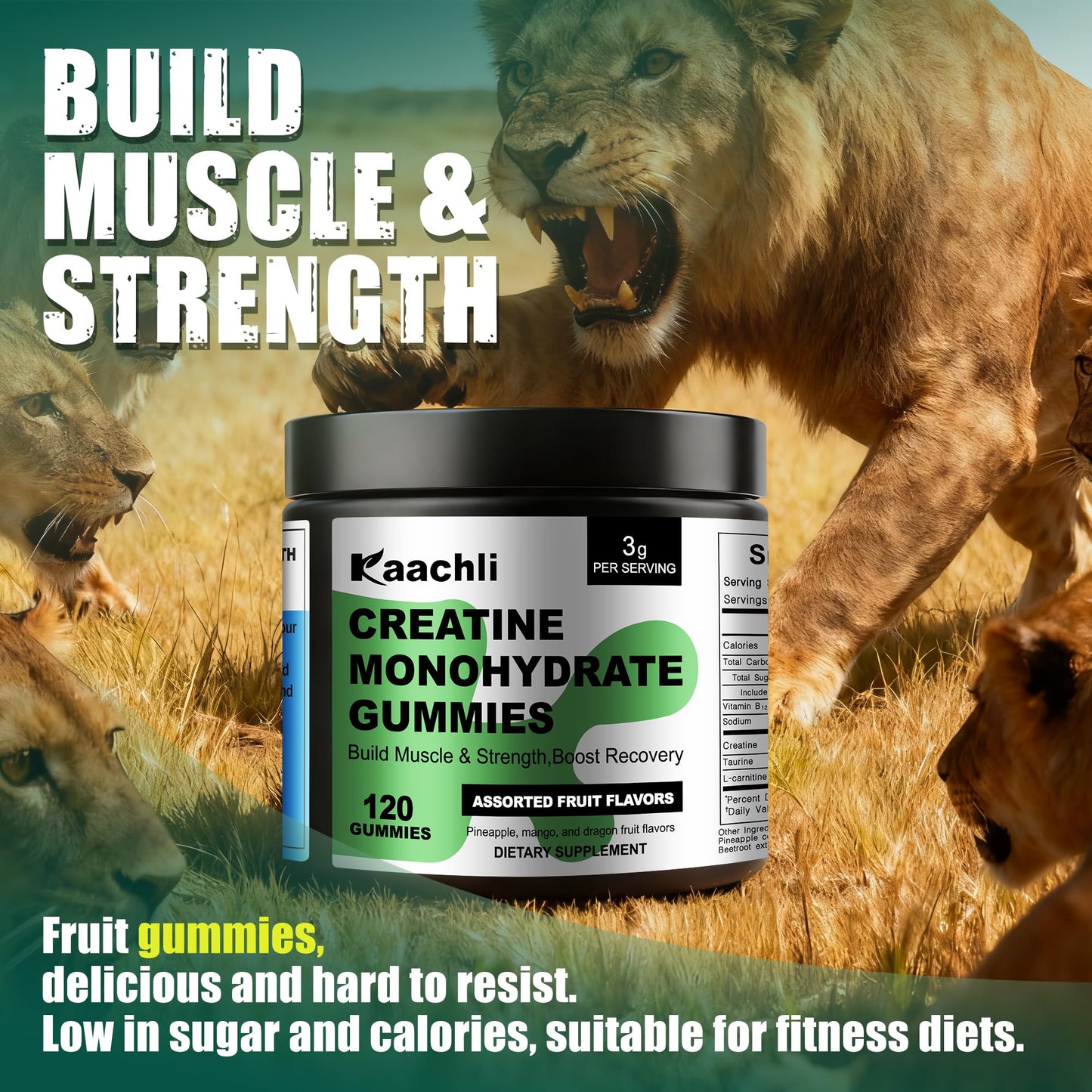 KAACHLI Creatine Monohydrate Gummies 120 Count