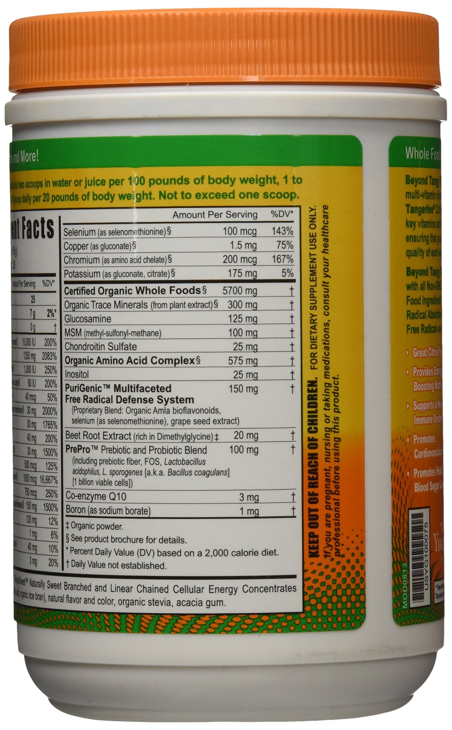 Youngevity Beyond Tangy Tangerine 2.0 Citrus Peach Fusion Powder 16