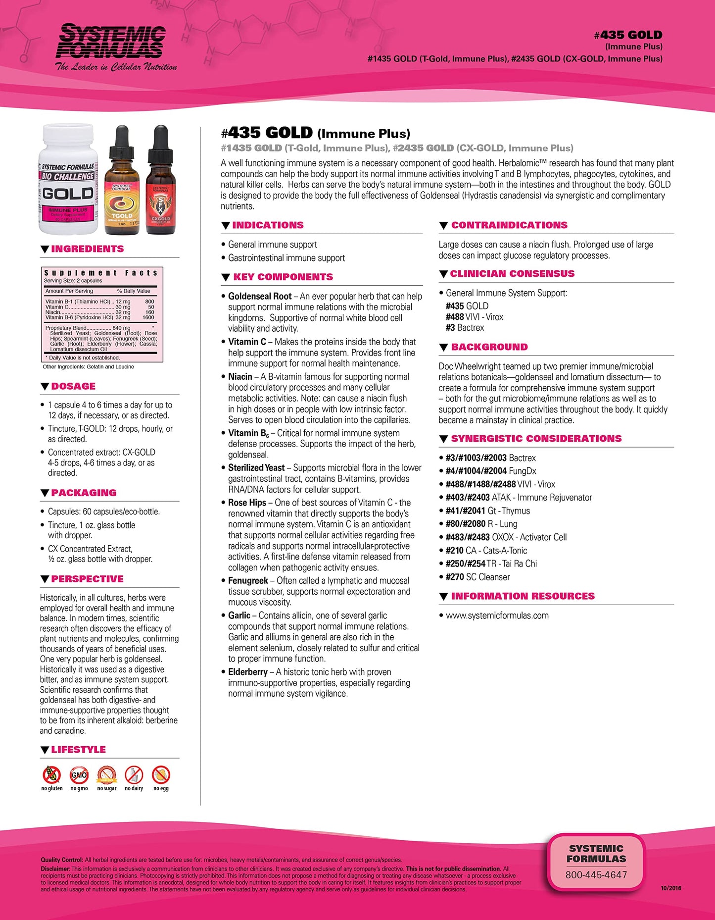 Systemic Formulas Gold Immune Plus 60 Capsules