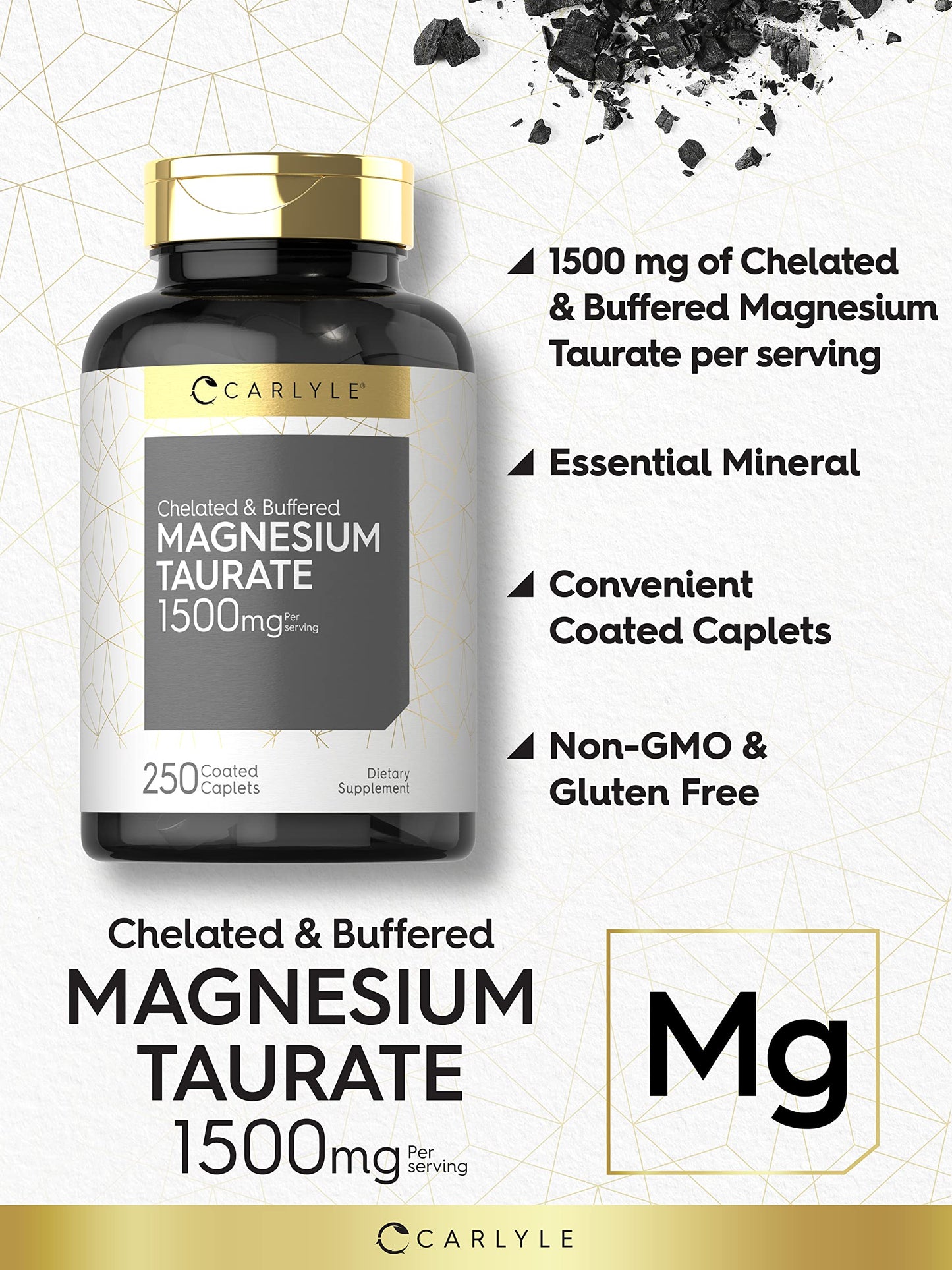 Carlyle Magnesium Taurate 1500mg Caplets, 250 Count