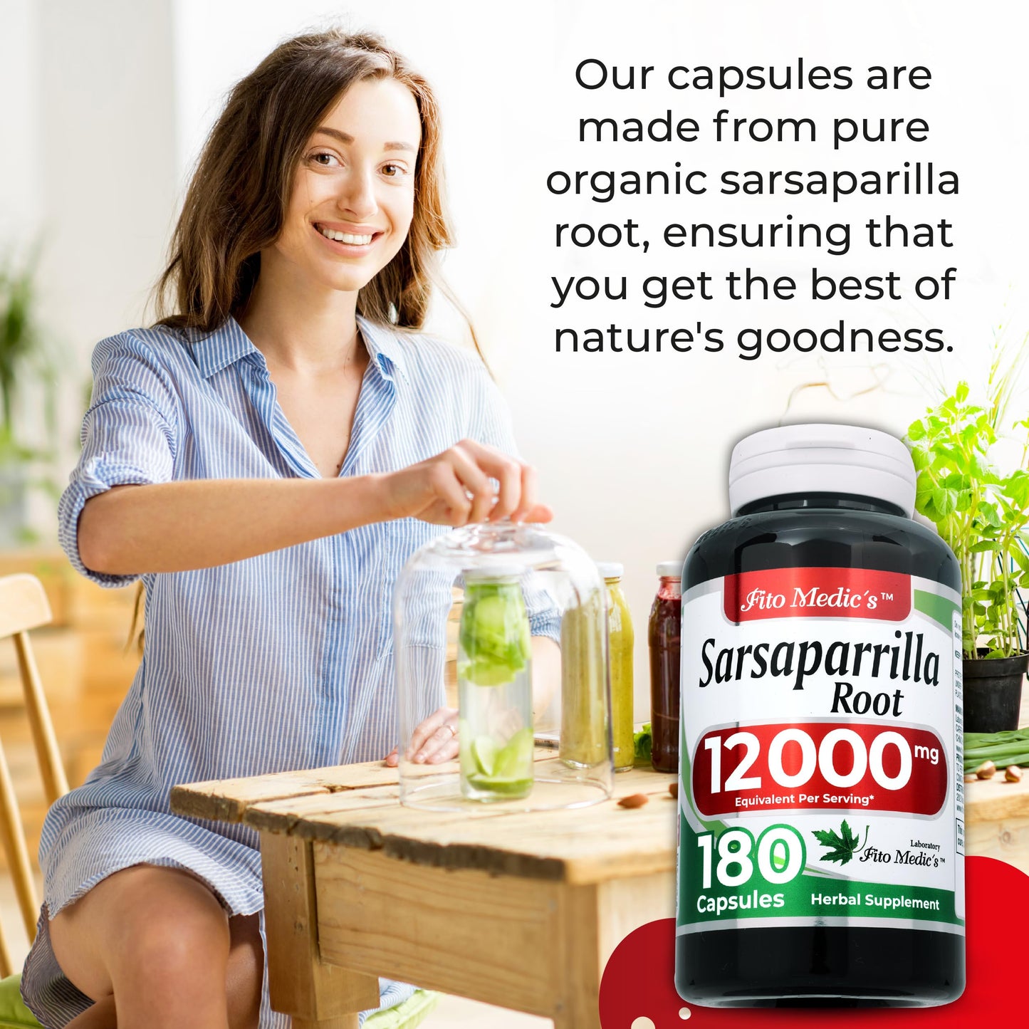 FITO MEDIC'S Sarsaparilla Root, 180 Capsules