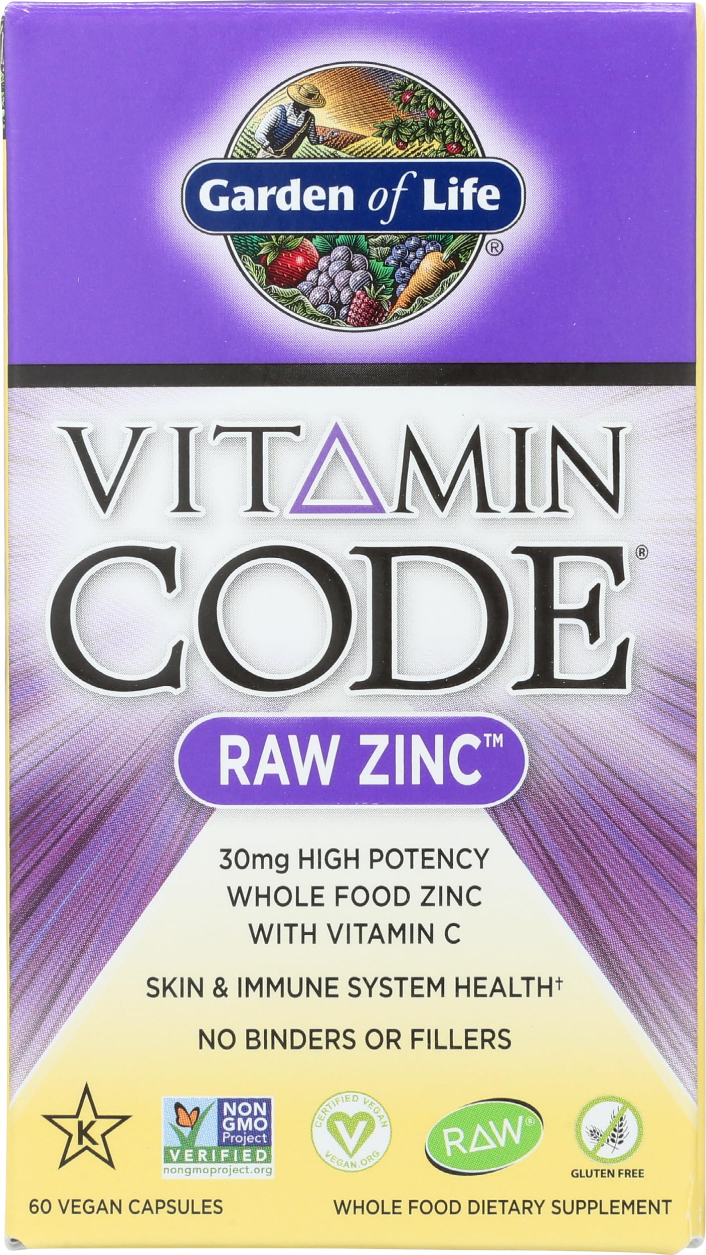 Garden of Life Vitamin Code Zinc Vegan Capsules, 60 Capsules