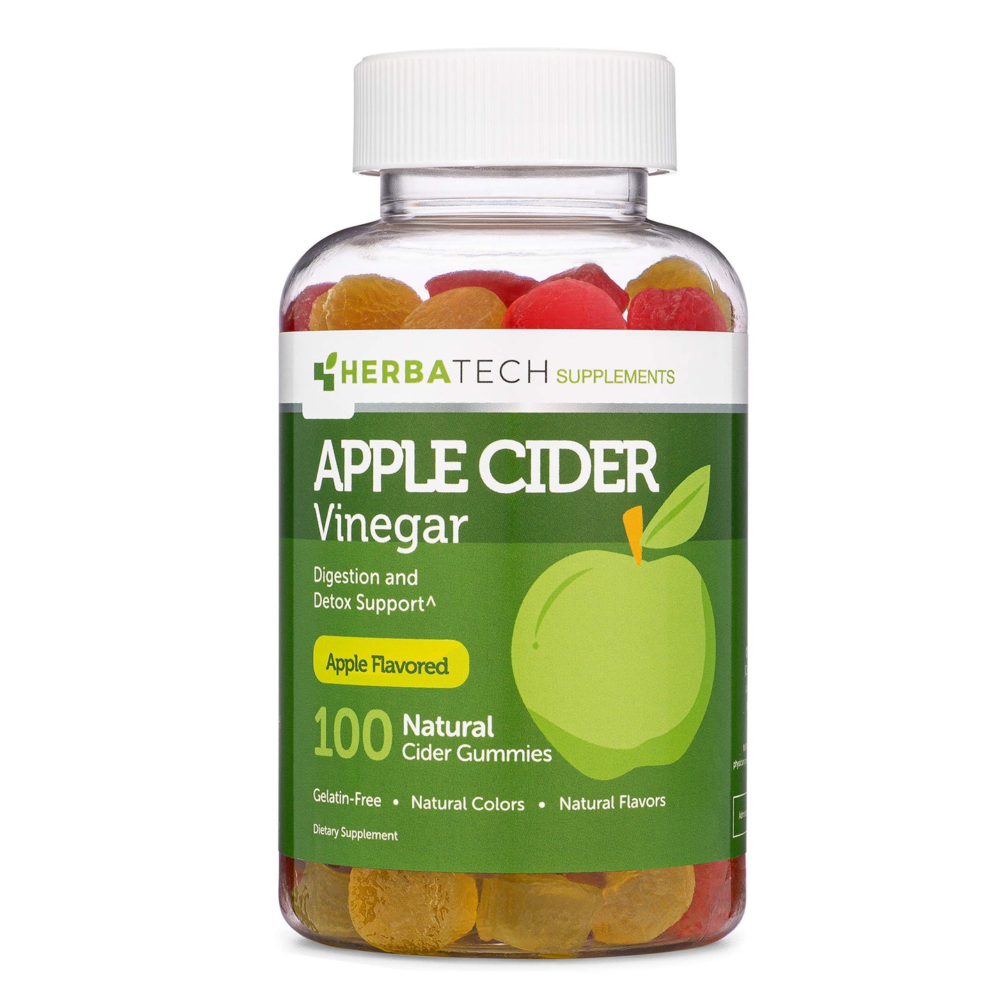 Herbatech Supplements Apple Cider Vinegar Gummies with Mother, 100 Gummies