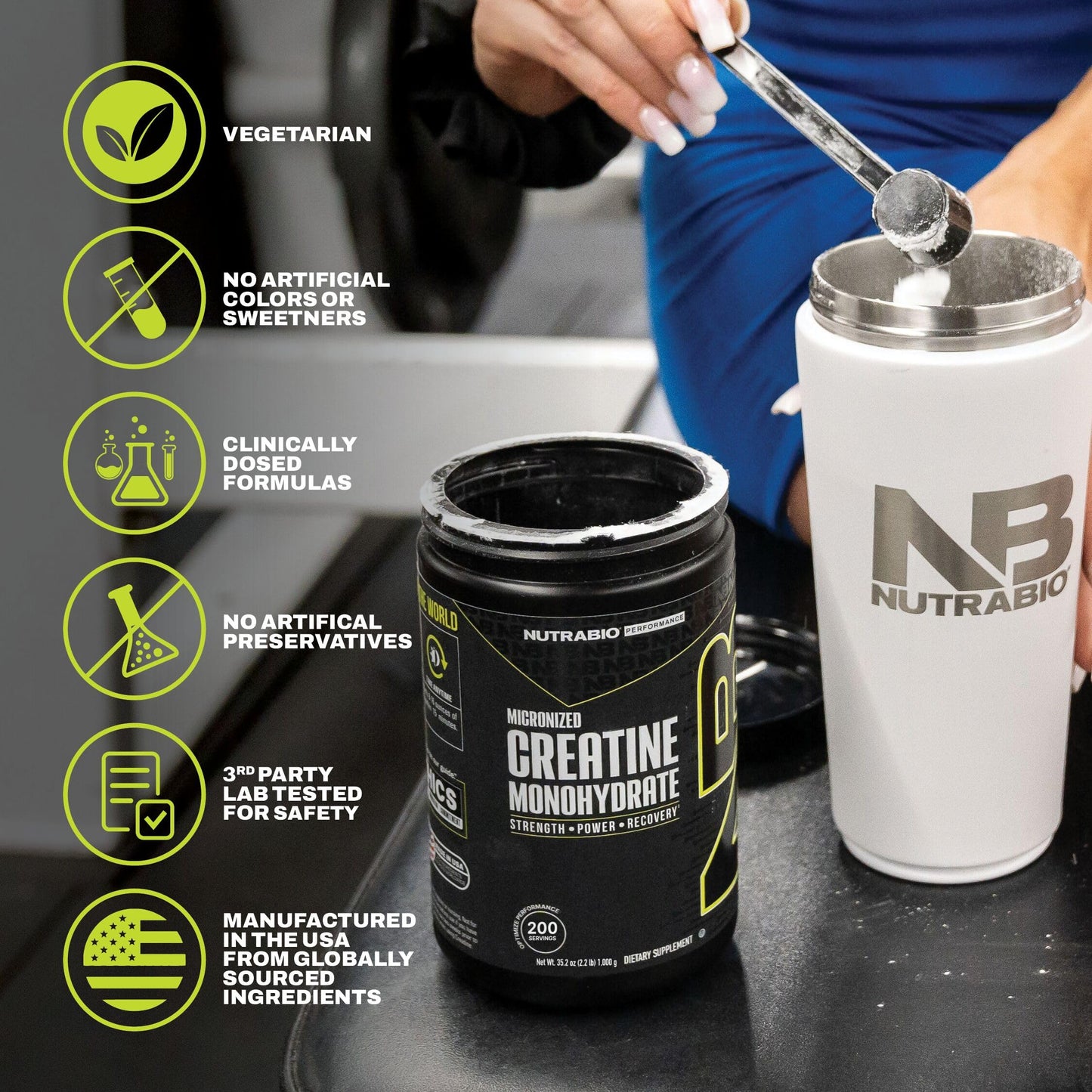 NutraBio Pure Micronized Creatine Monohydrate Powder, 1000 g, 35.27