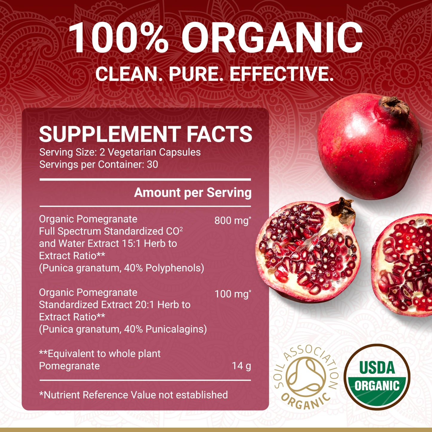 True Veda Pomegranate Extract Supplement 60 Capsules