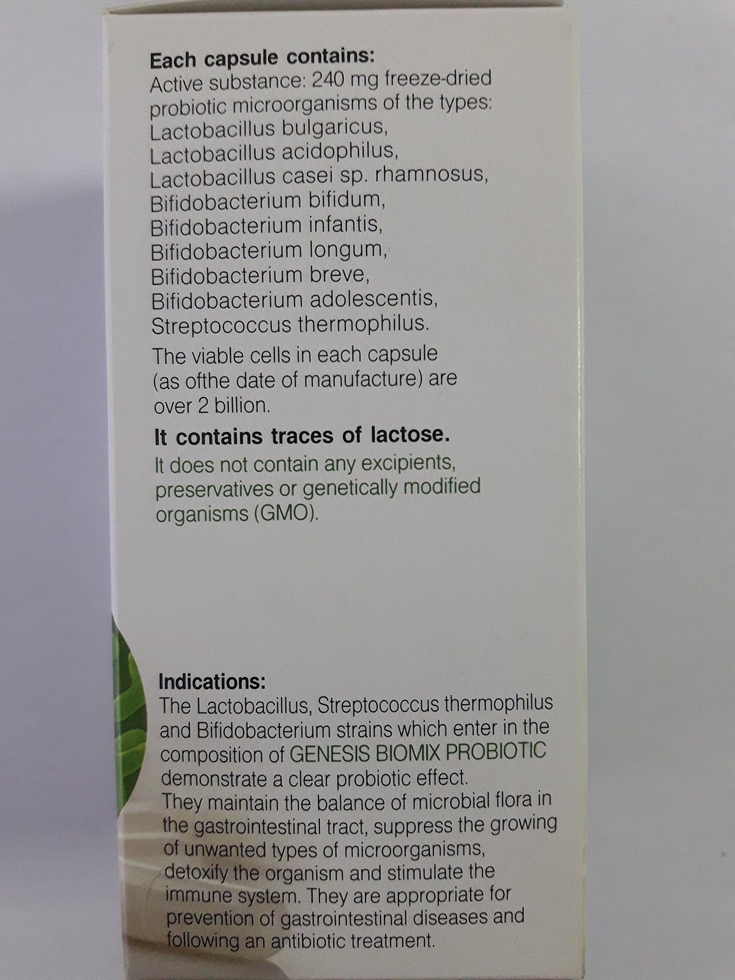 Genesis Laboratories Biomix Probiotic with Lactobacillus and Bifidobacterium and BB Probiotic, Capsules, 30 Capsules Each
