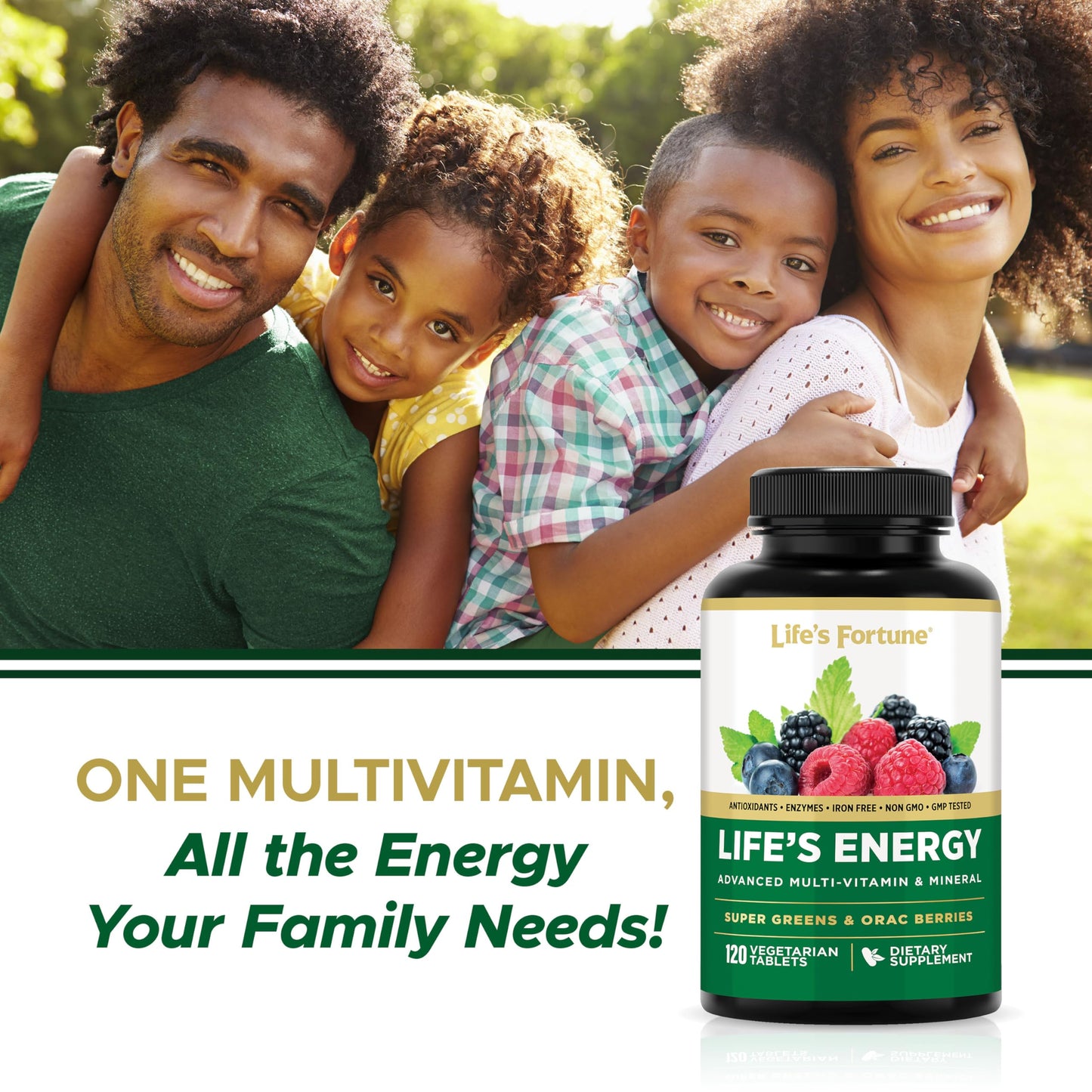 Life's Fortune Life's Energy Advanced Daily Multivitamin for Men & Women 120 Capsules