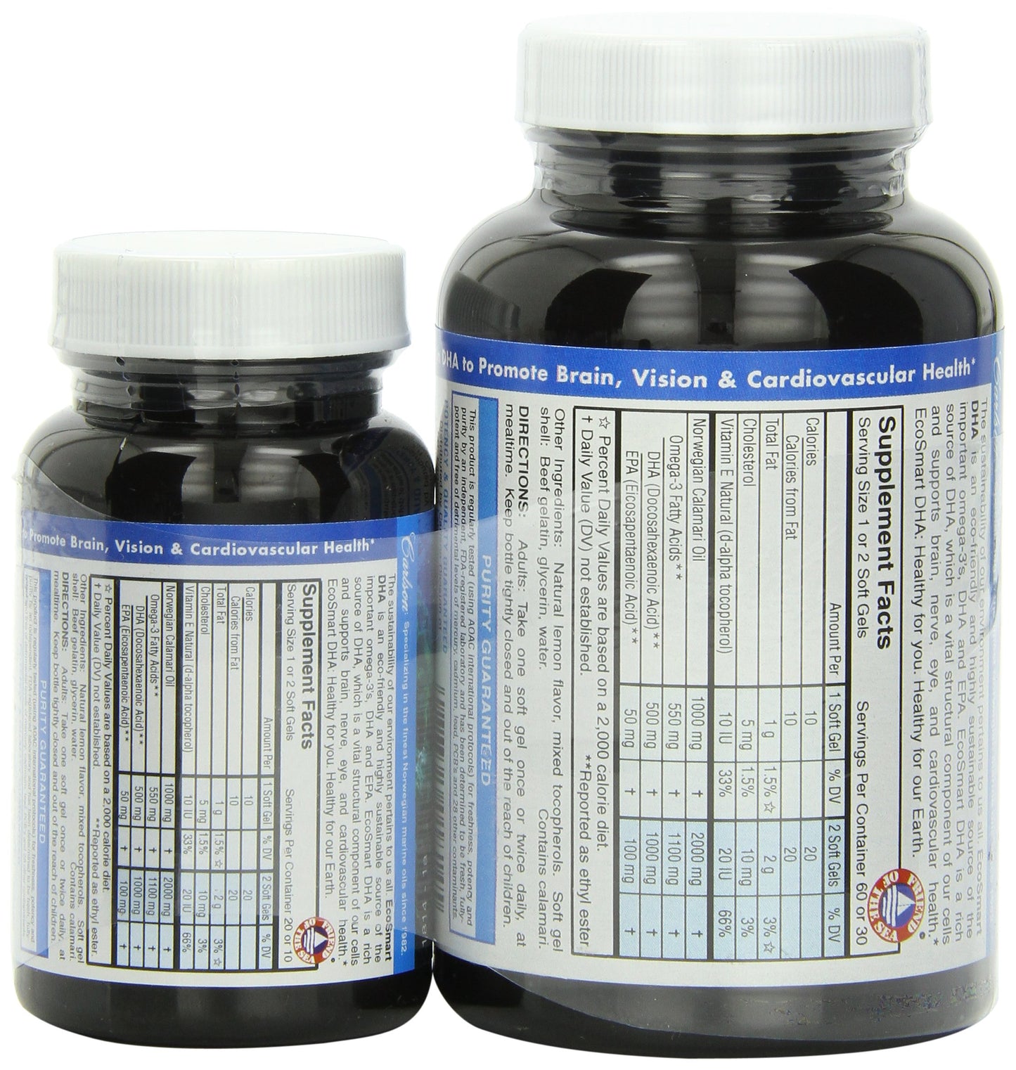 Carlson Ecosmart DHA 500 Mg Mineral Supplement Softgels, 80 Count