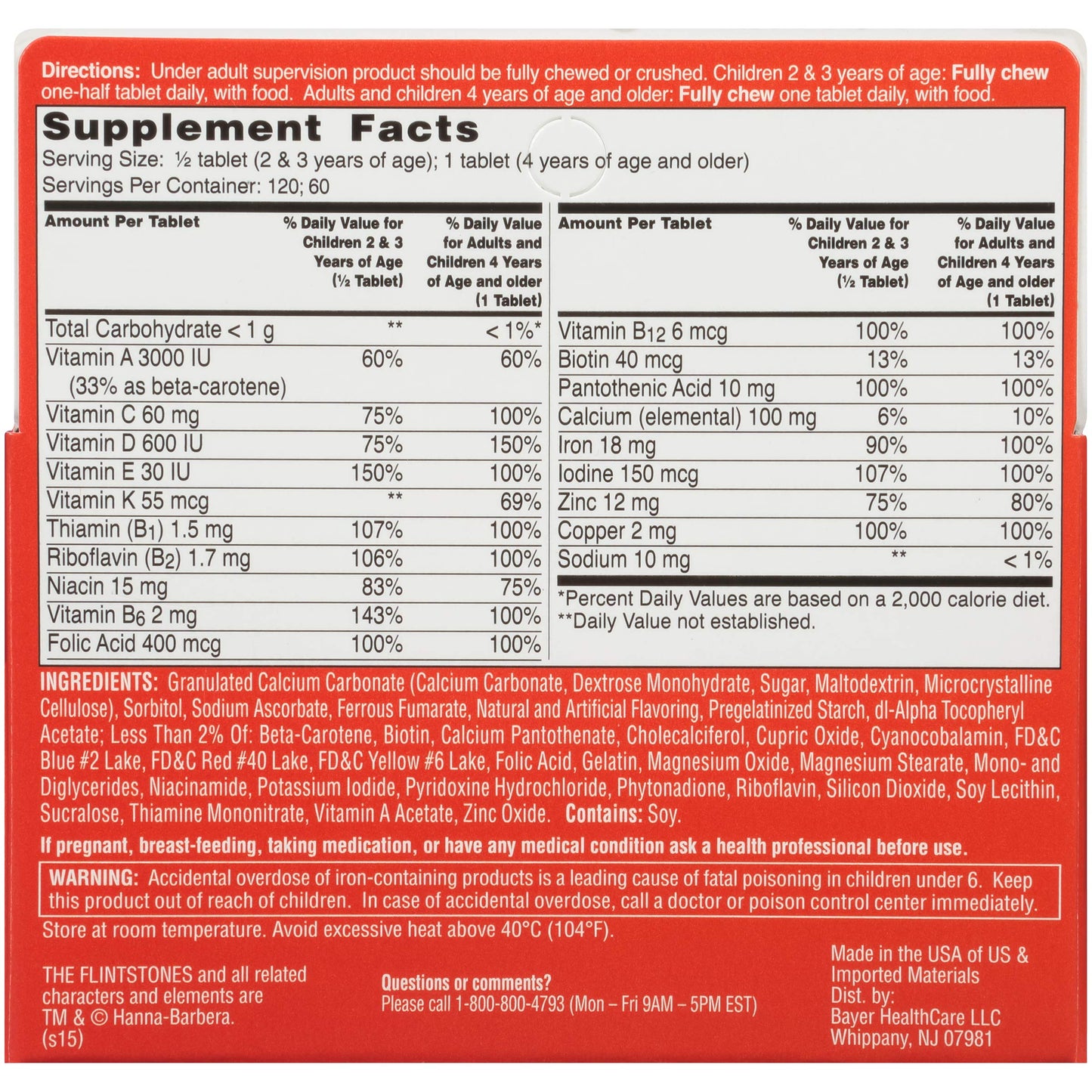 Flintstones Vitamins Complete Multivitamin Chewables, 60 Count