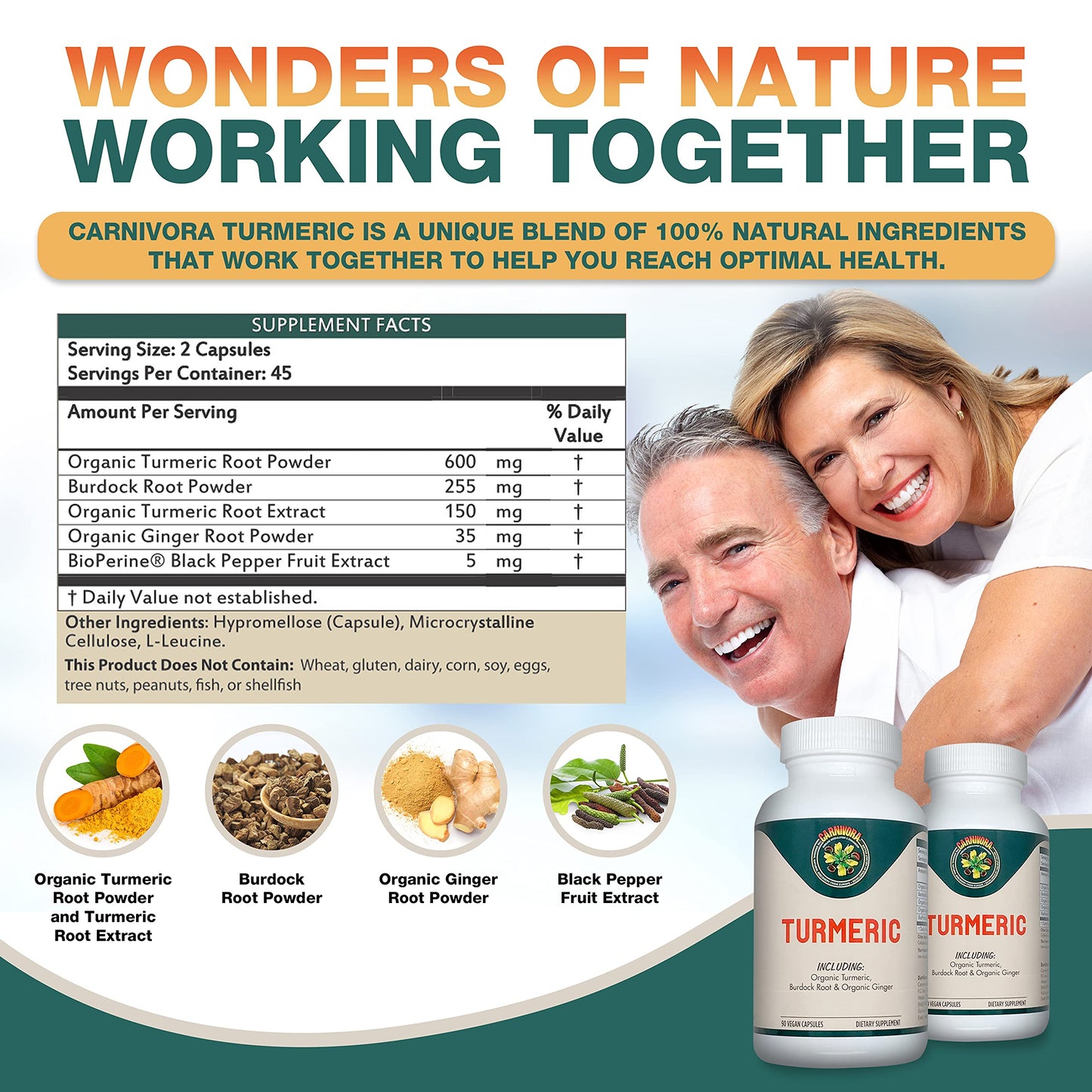 Carnivora Turmeric – Support for Joints and Digestive Health 90 Capsules