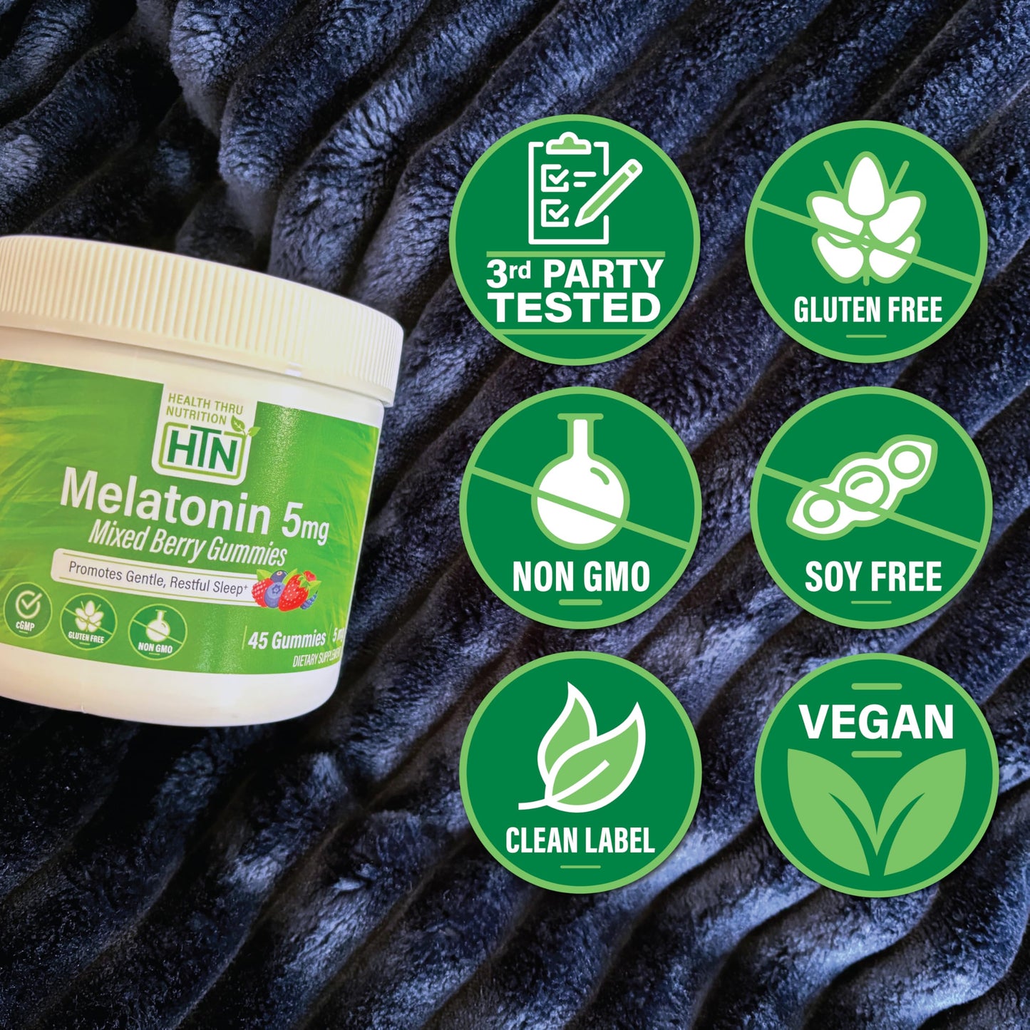 Health Thru Nutrition Melatonin 5mg Gummies 45 Count