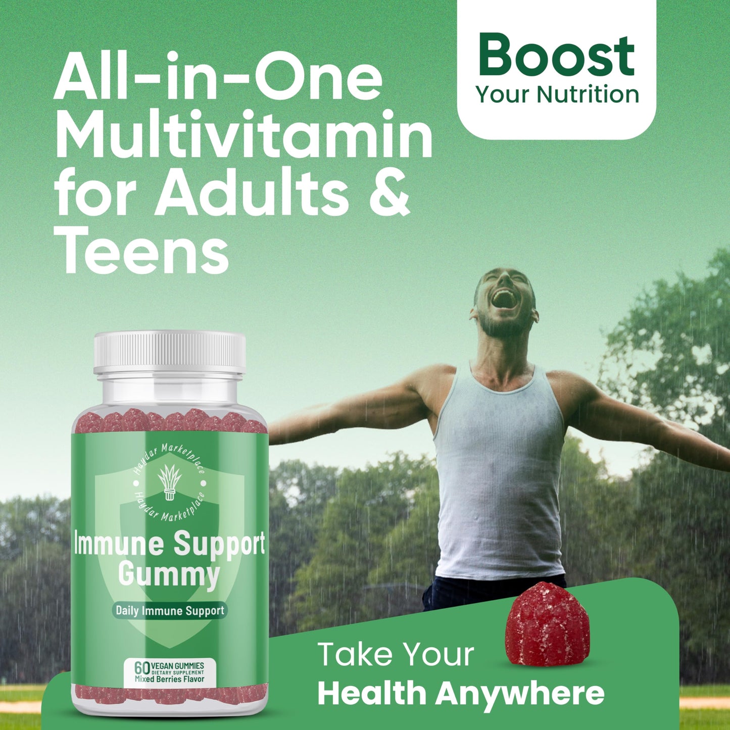 Haydar Marketplace Immune Boosters for Adults Gummies 60 Ct