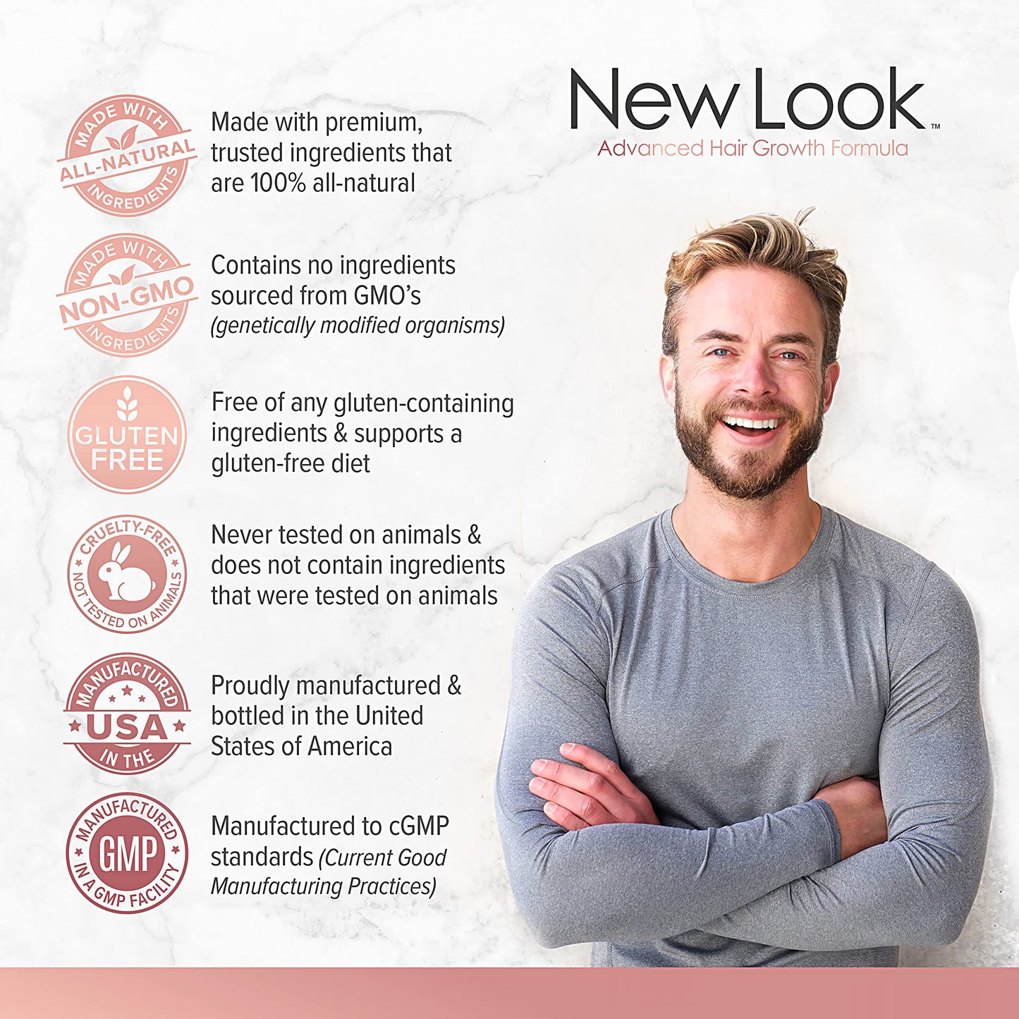 Vivid Health Nutrition Hair Growth Support Vitamins for Women and Men, Clinical Strength, 60 Capsules