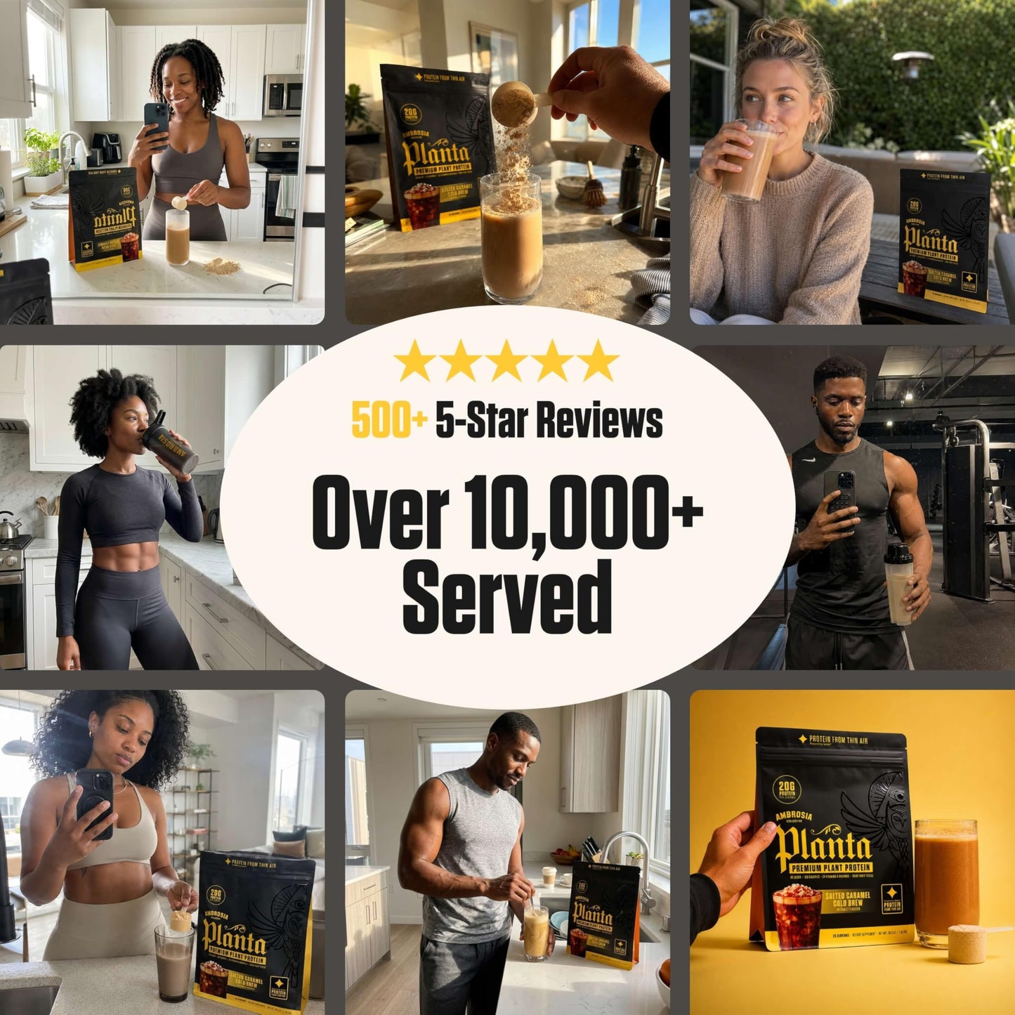 Ambrosia Plant Based Protein Powder Salted Caramel Cold Brew 1.75 Pounds