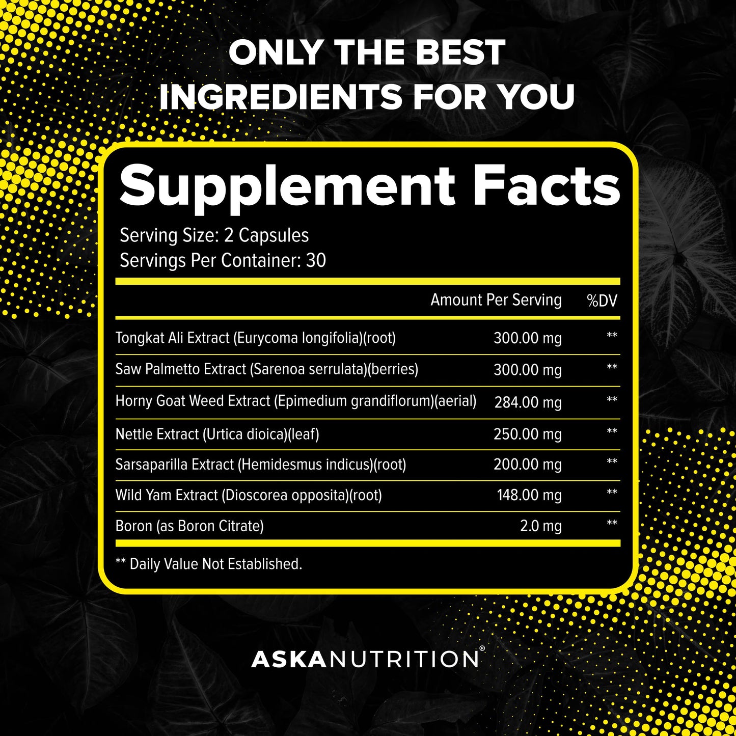 ASKA Nutrition Testosterone Booster Capsule 120 Count