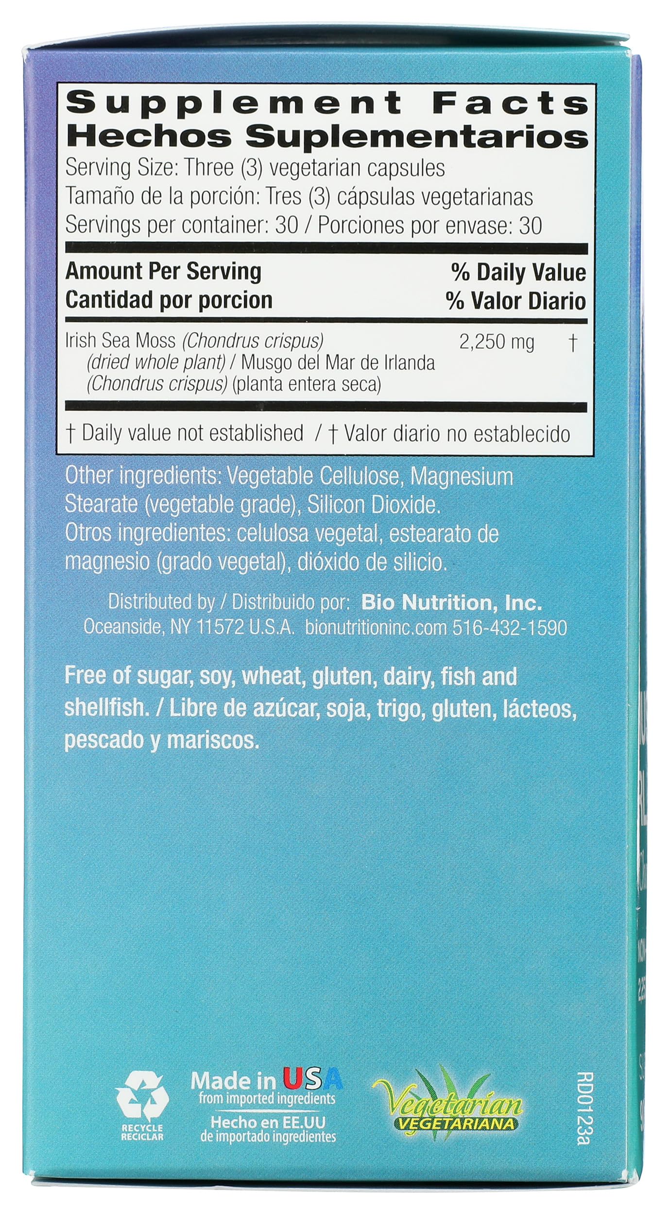 Bio Nutrition Irish Sea Moss Veggie Capsules 90 Count