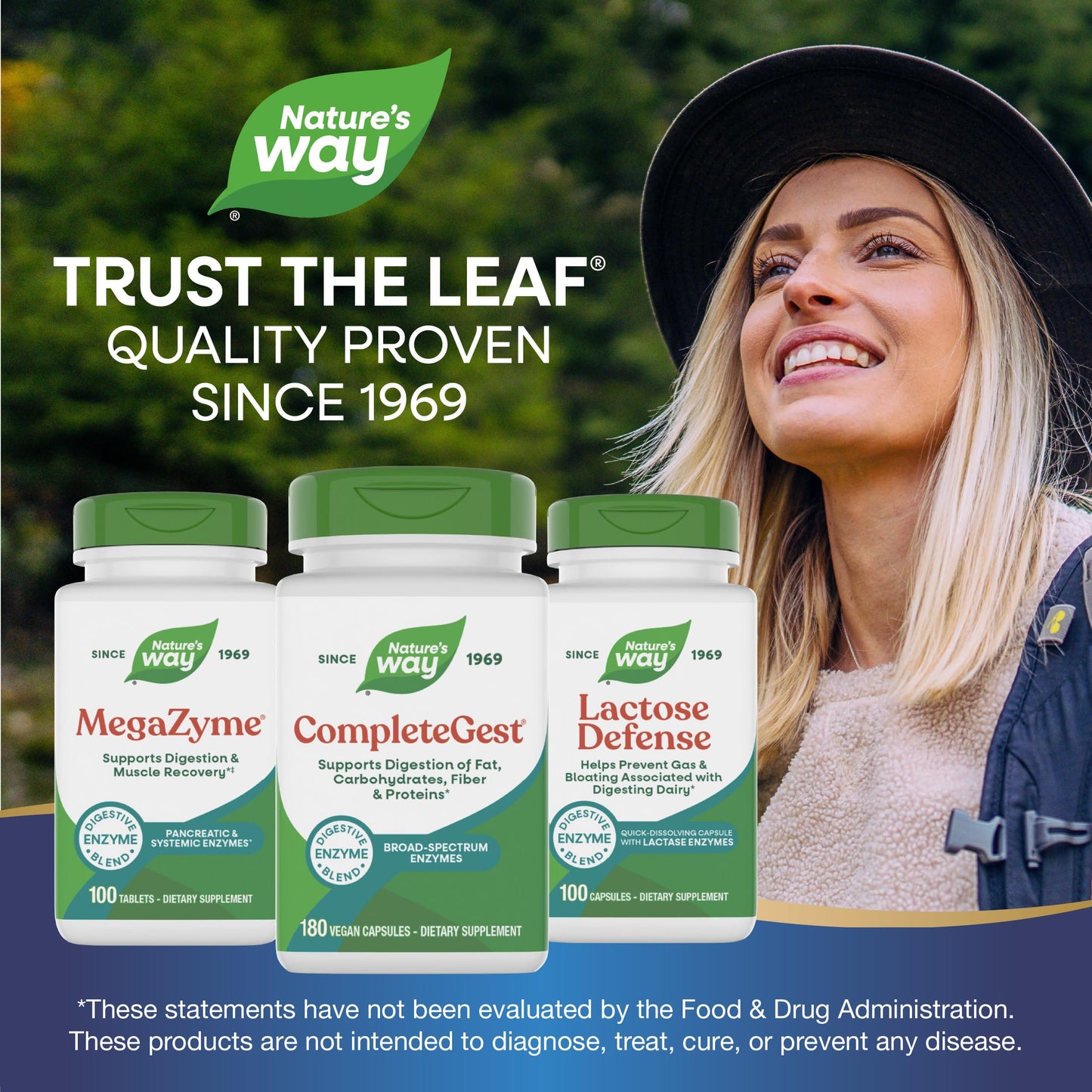 Nature's Way CompleteGest Complete Digestive Blend Vegan Enzymes Supports Digestion of Fat, Carbohydrates, Proteins & Fiber 180 Capsules
