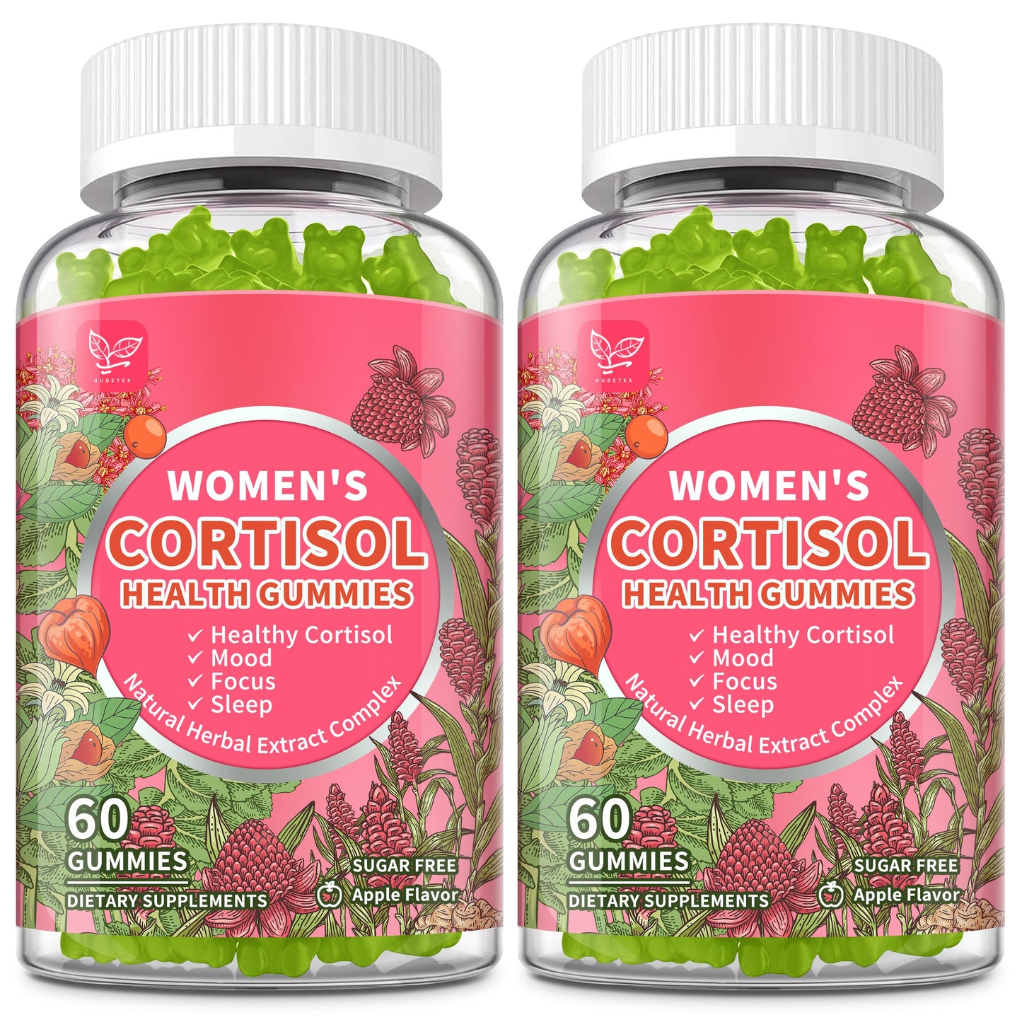Hudetex Cortisol Gummies for Women 120 Count