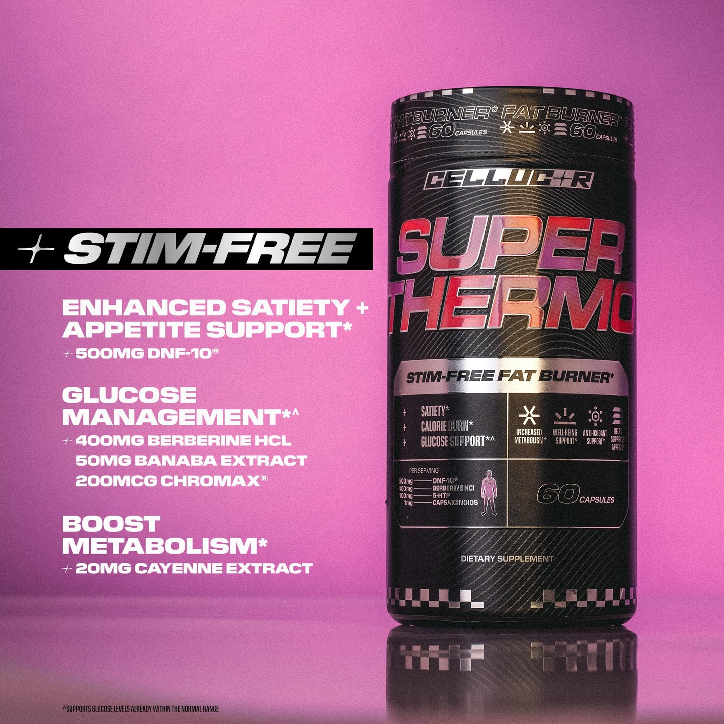 Cellucor Super Thermo Stim-Free Fat Burner, 60 Capsules