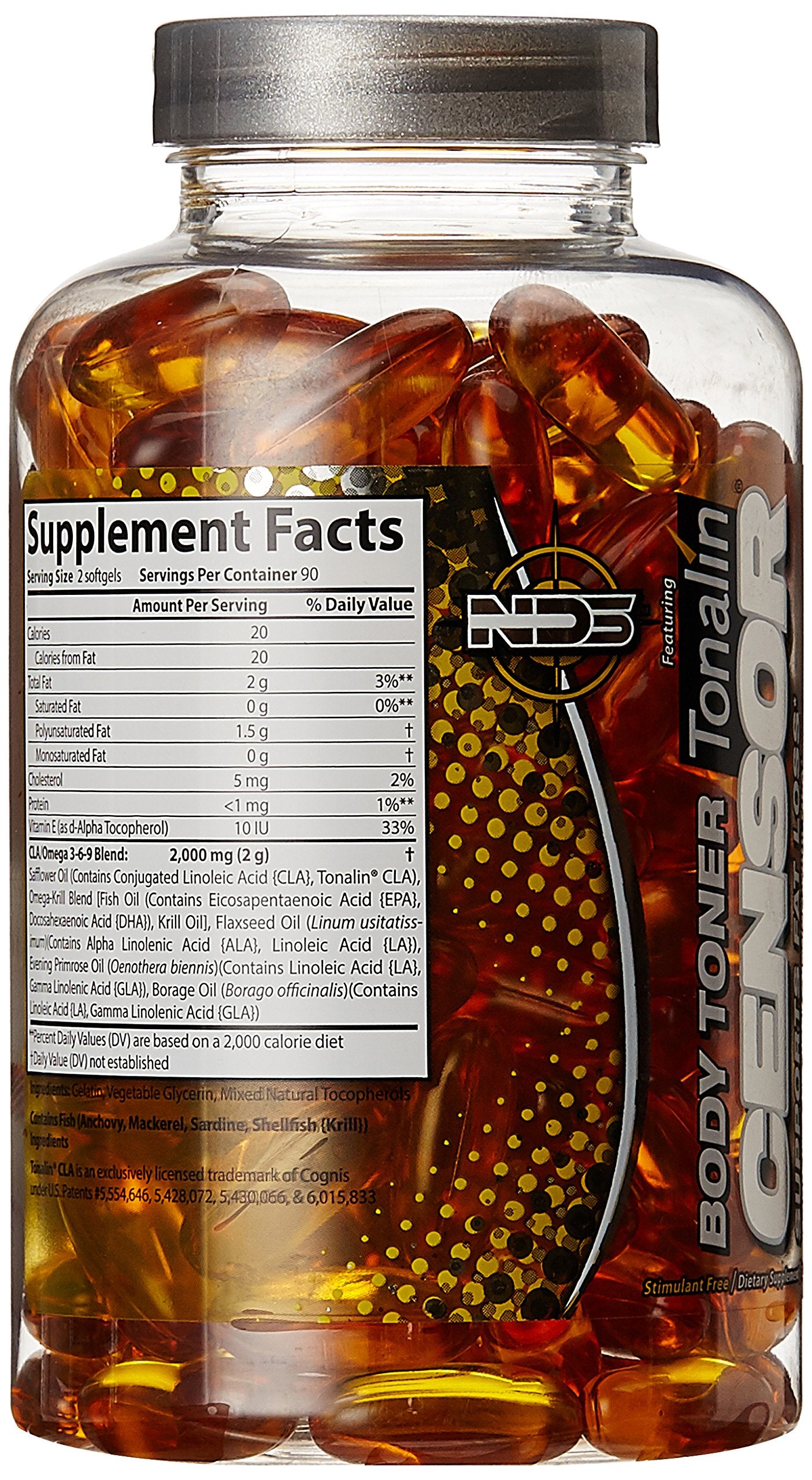 NDS Censor Body Toner CLA Fat Loss Formula 180 Softgels