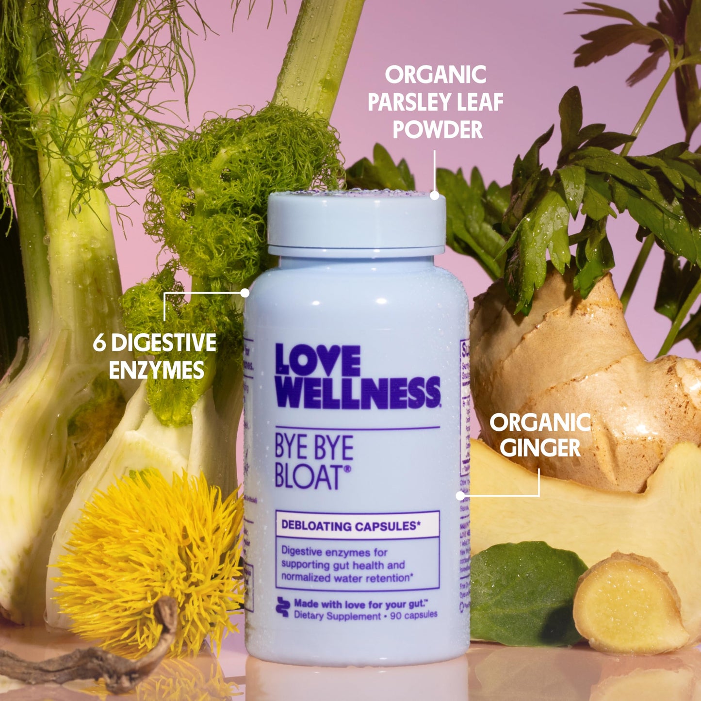 Love Wellness Bye Bye Bloat Digestive Enzymes 90 Capsules