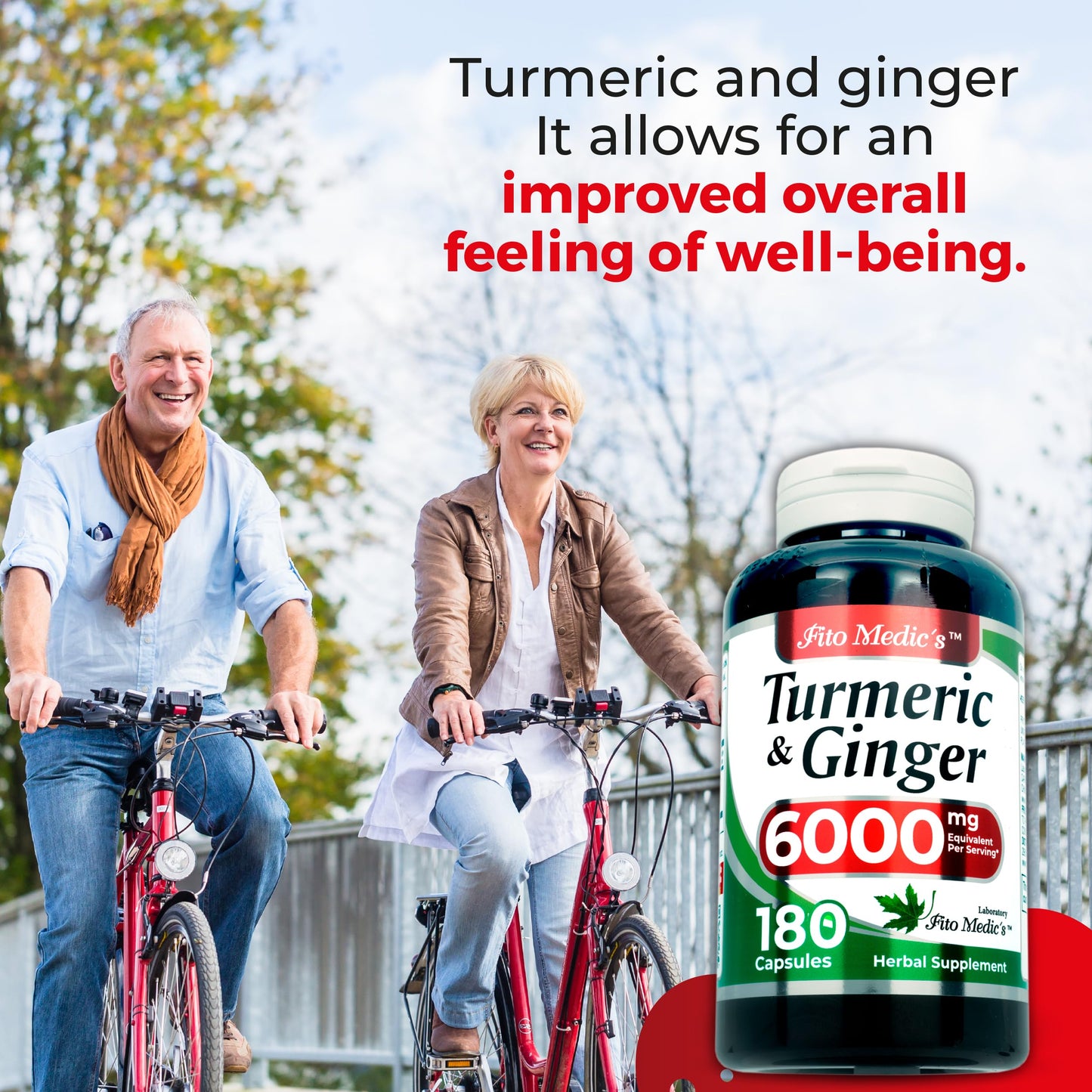 FITO MEDIC'S Turmeric and Ginger Supplement Capsule 180 Count