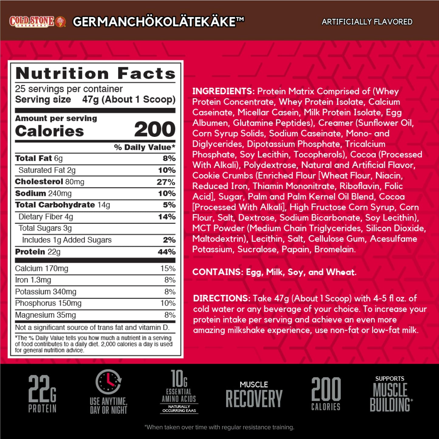 BSN SYNTHA-6 Premium Protein Powder, Germanchökolätekäke, 25 Servings