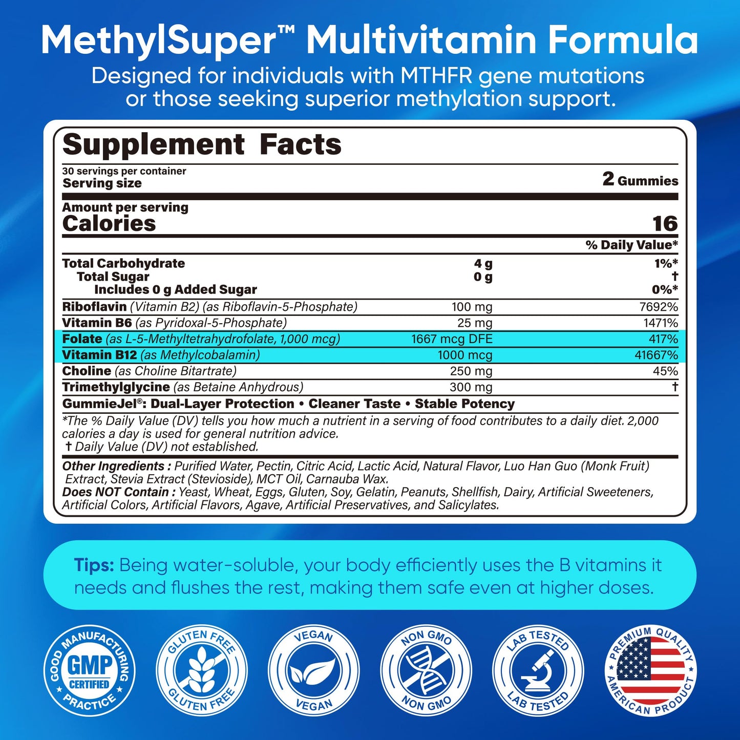 EnvyCure Methylated Multivitamin Gummies 60 Count