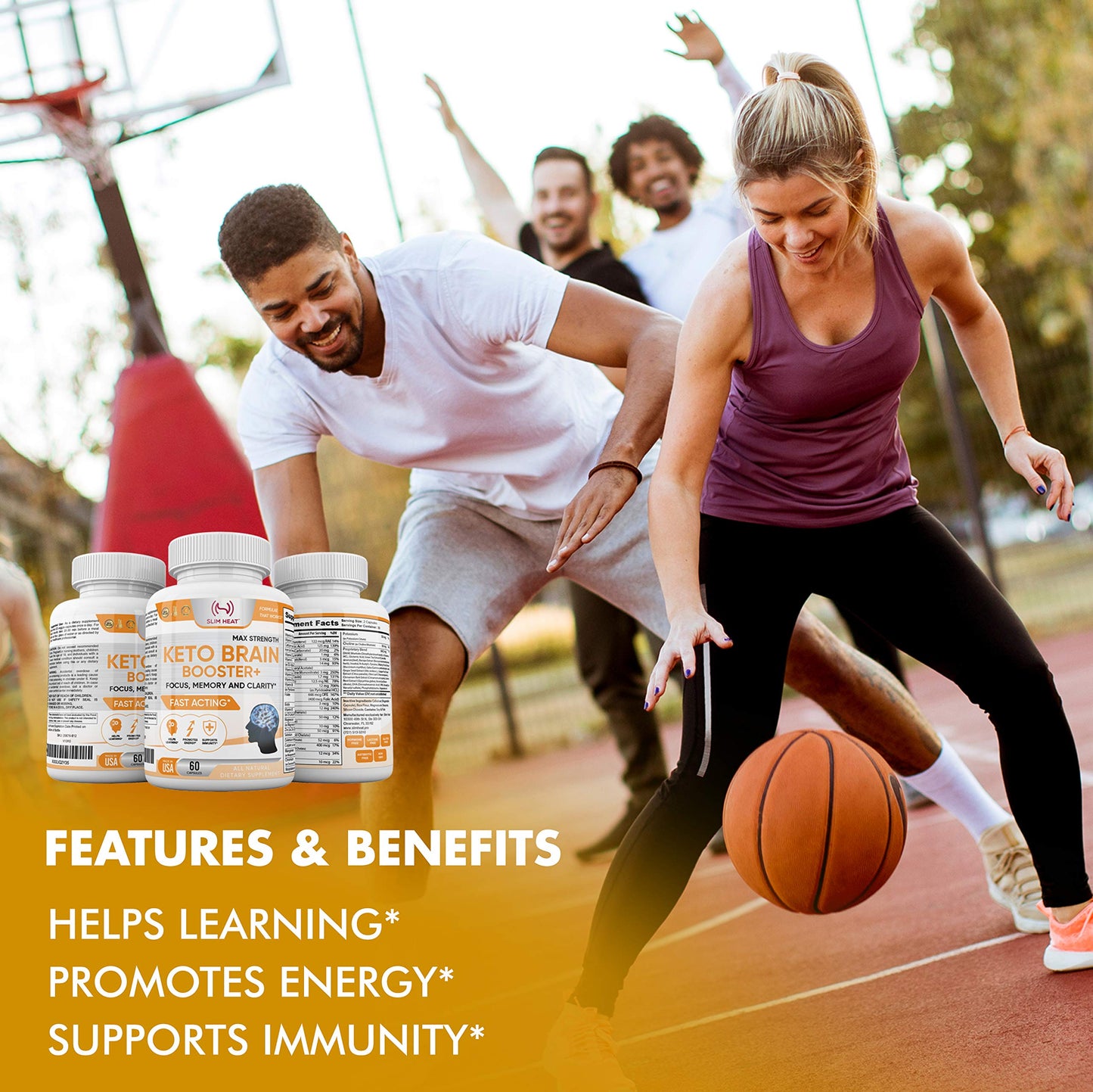 Slim Heat Keto Brain Booster 60 Capsules