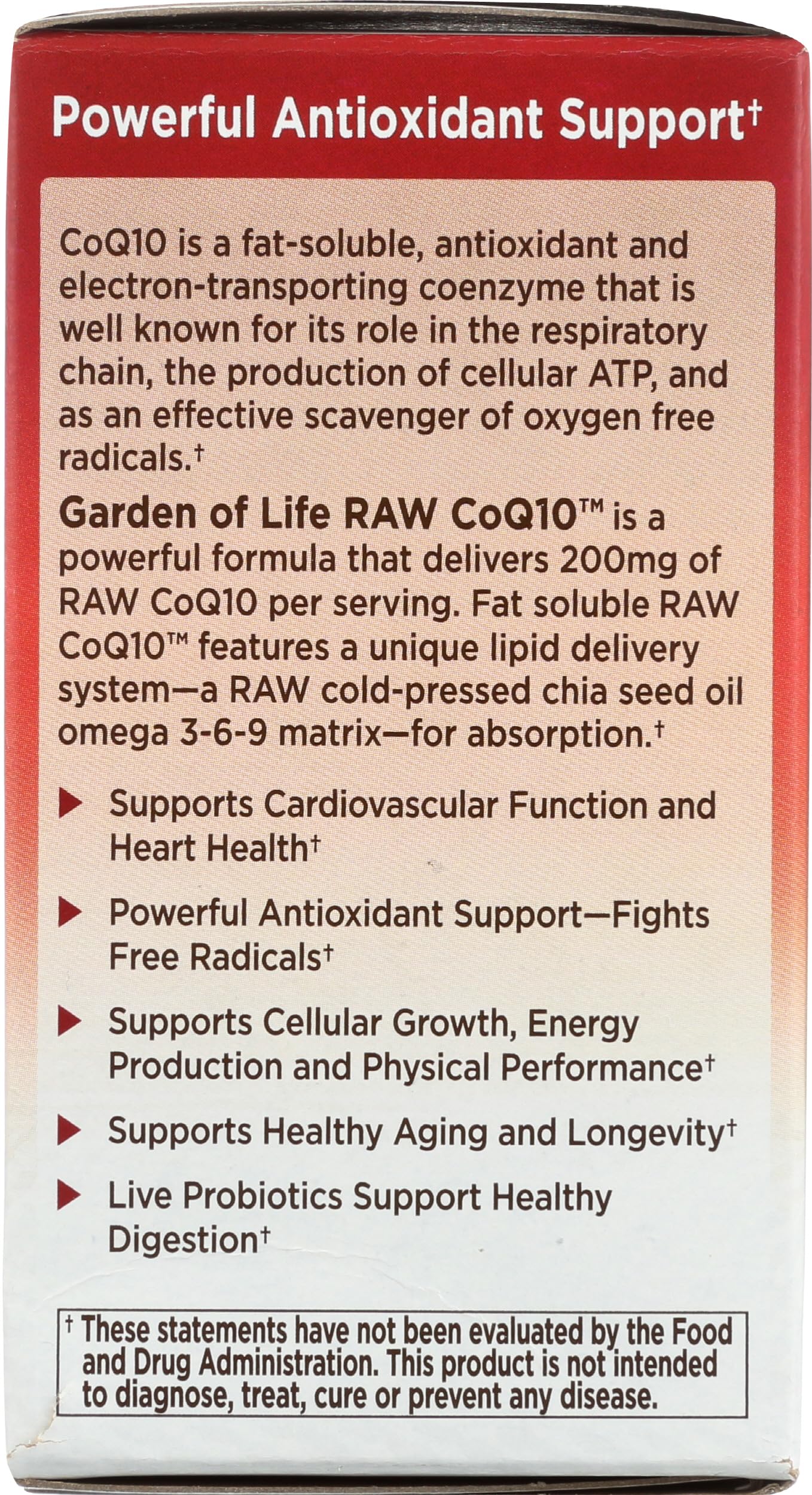 Garden of Life Raw CoQ10 Capsules 60 Count