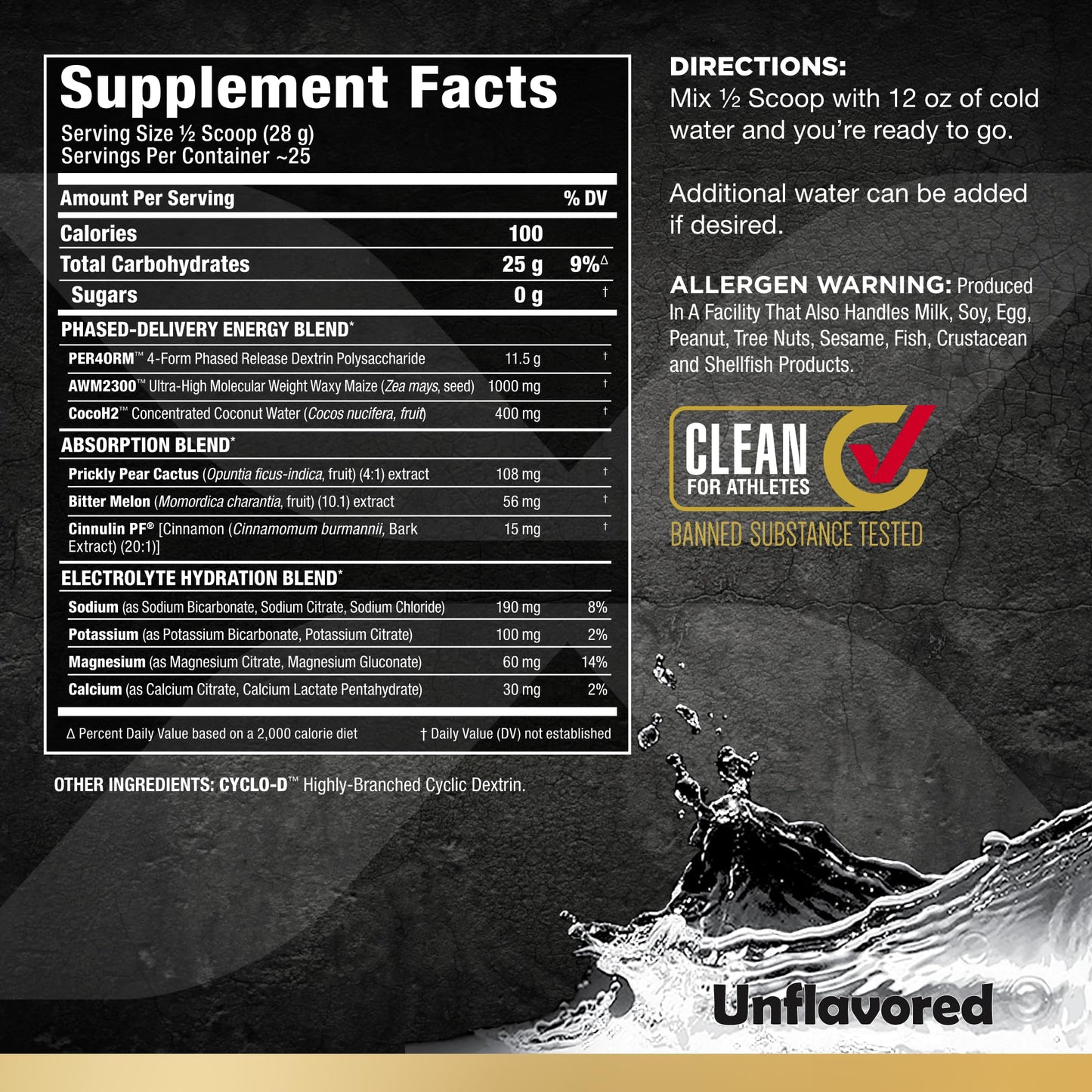 ALLMAX CARBION+ Unflavored Powder 29.6 Servings