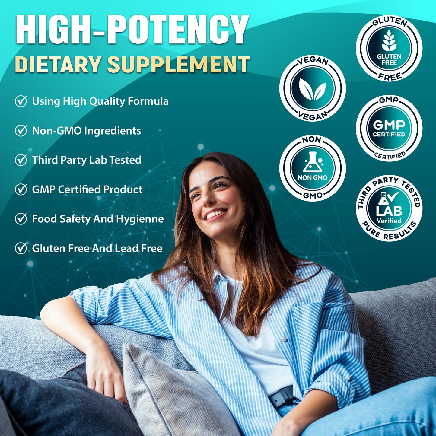 Organic Cadane Nicotinamide Riboside Supplement Capsule, 60 Capsules