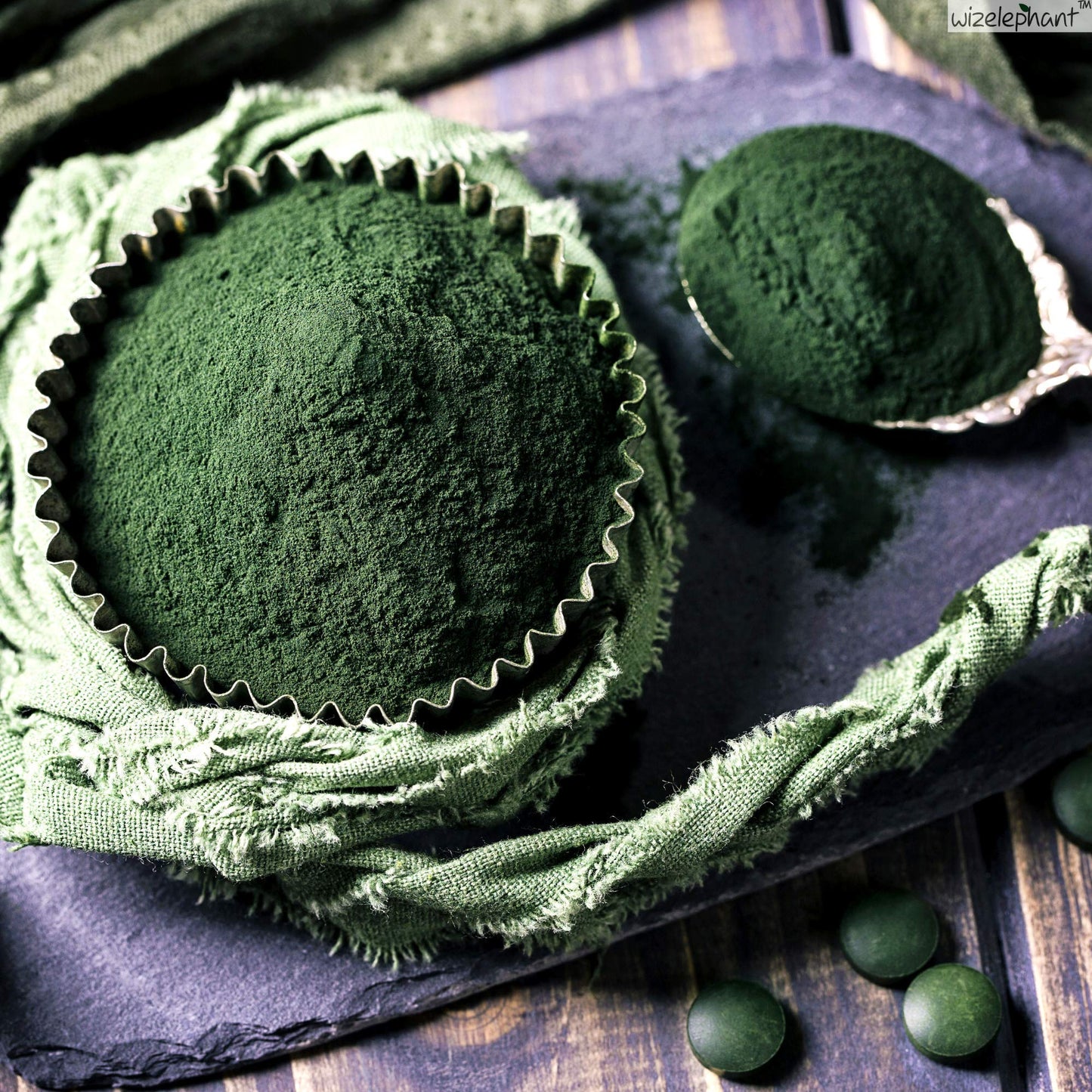 Wizelephant Chlorella Spirulina Powder Organic 3.52 oz
