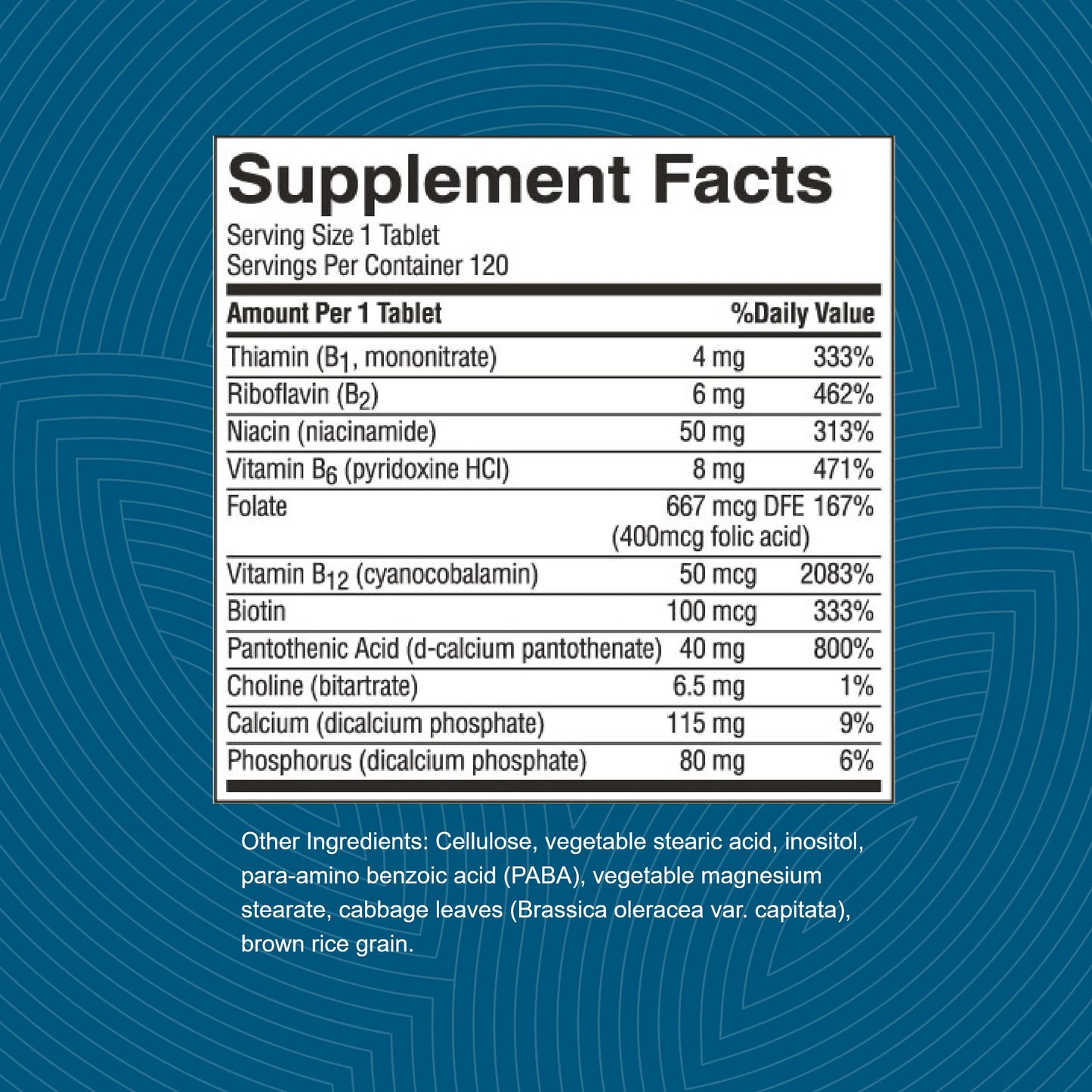 Nature's Sunshine Balanced B Complex Tablets, 120 Count