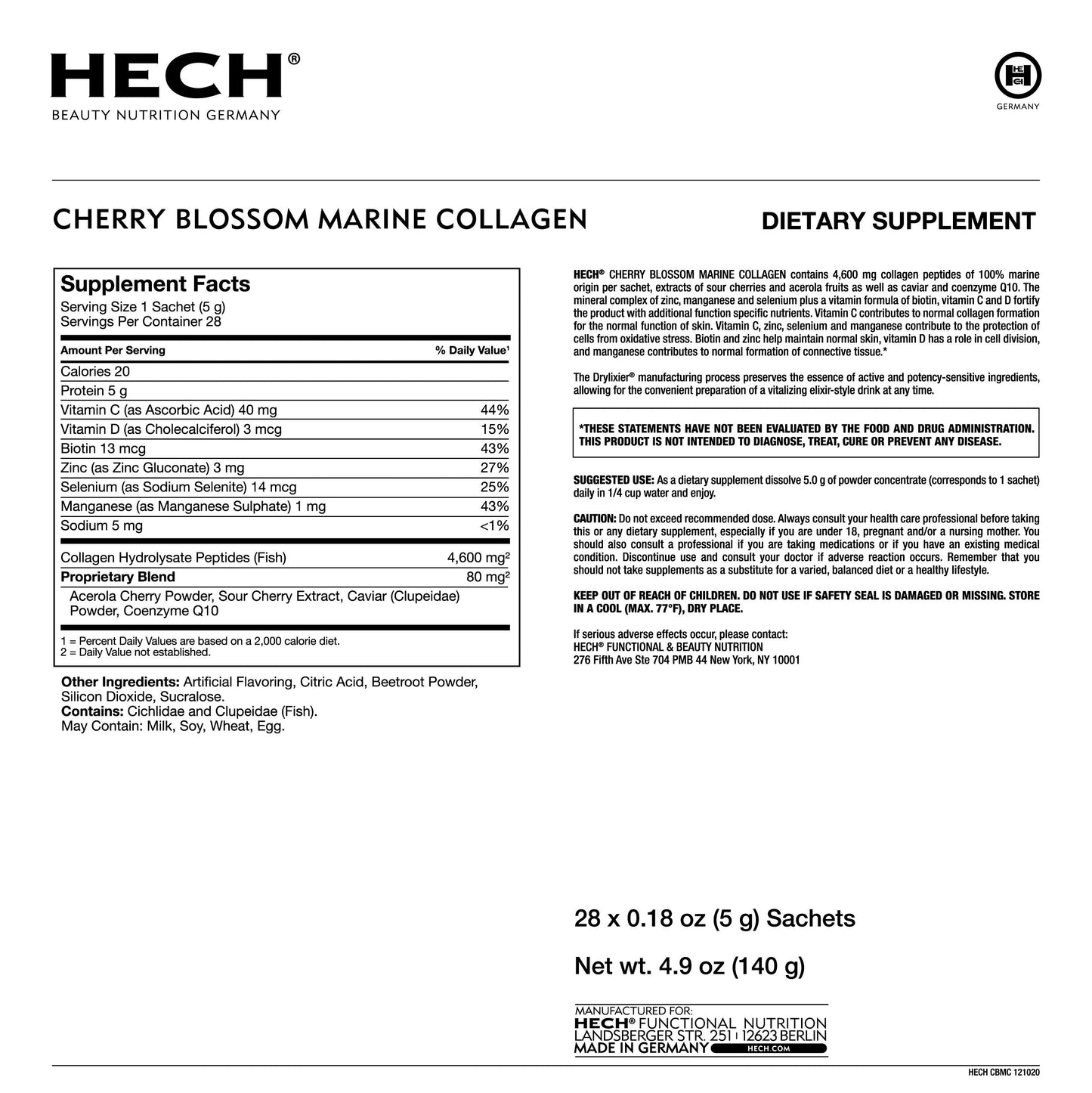 HECH Cherry Blossom Marine Collagen Sachets 0.9877