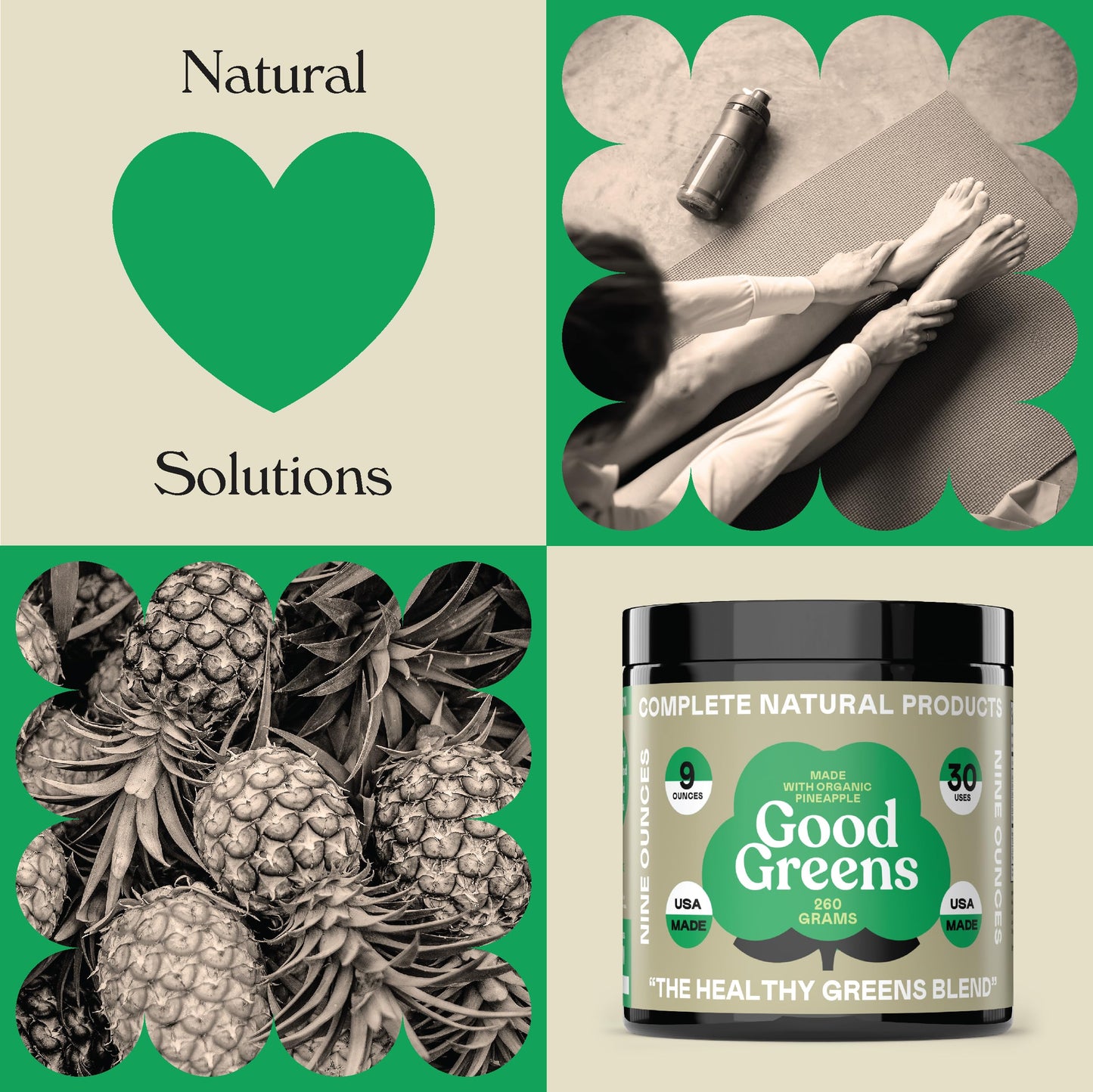 Complete Natural Products Good Greens Superfood Powder - The Healthy Greens Blend 10